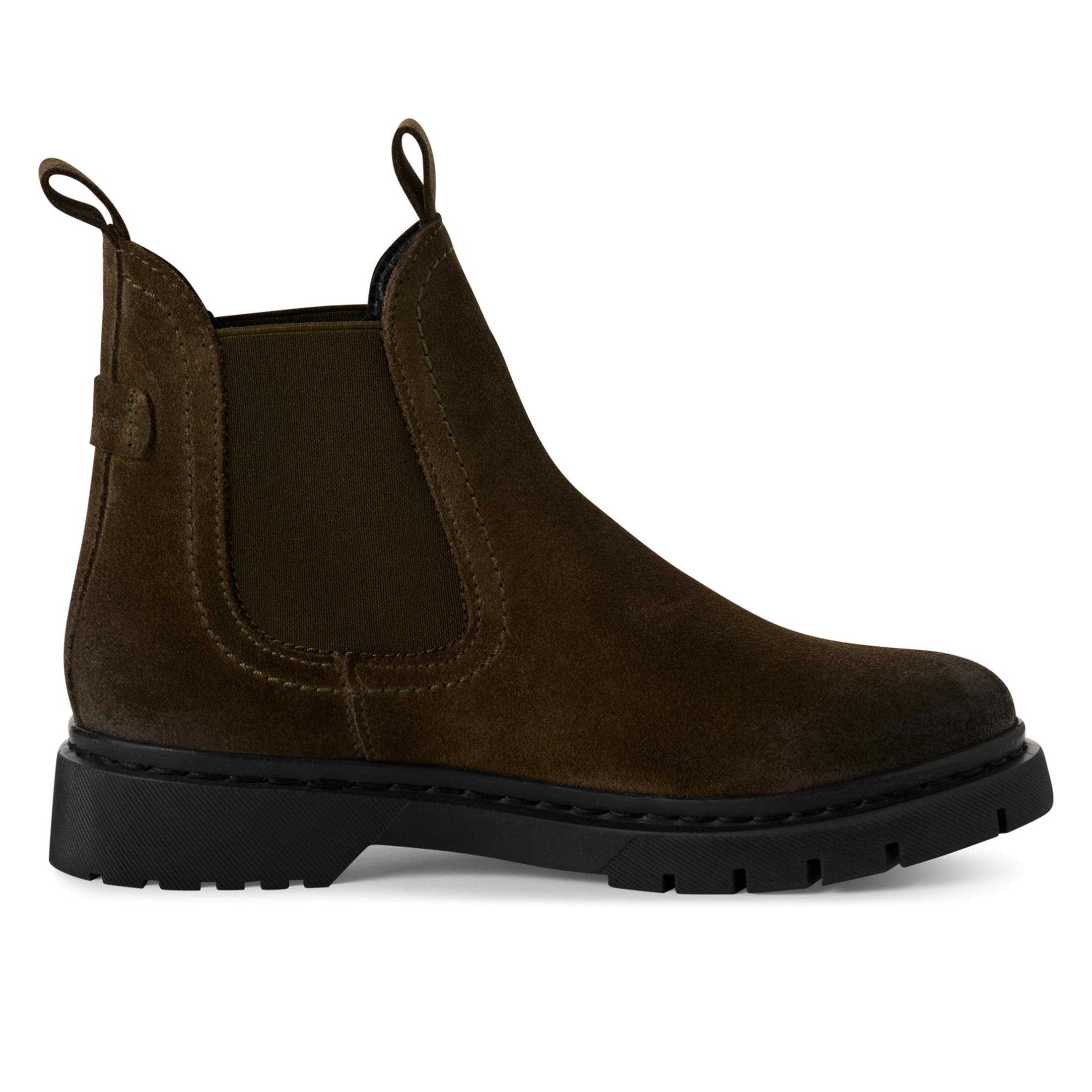 Tamaris Women's   Olive Green Suede Leather Classic Chelsea Ankle Boots in Size 39, BrandAlley