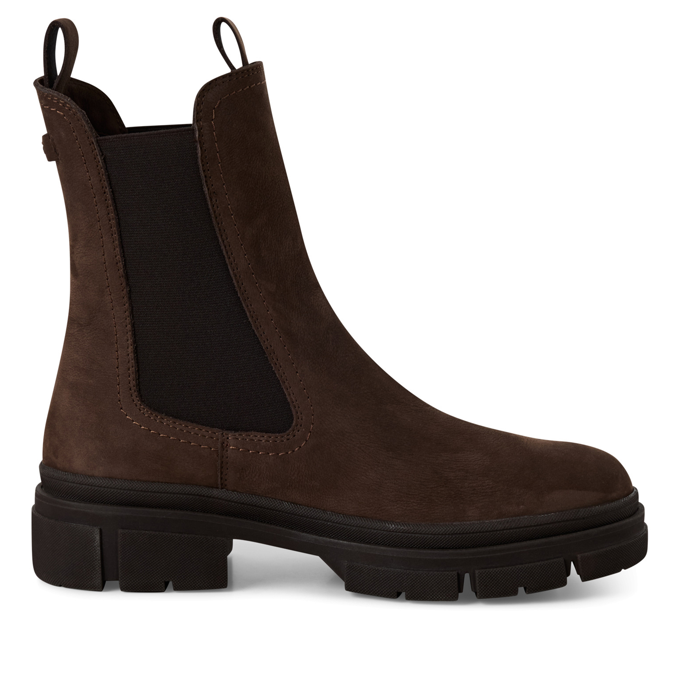 Tamaris Women's   Brown Mocca Leather Classic High Pull-On Chelsea Ankle Boots in Size 42, BrandAlley