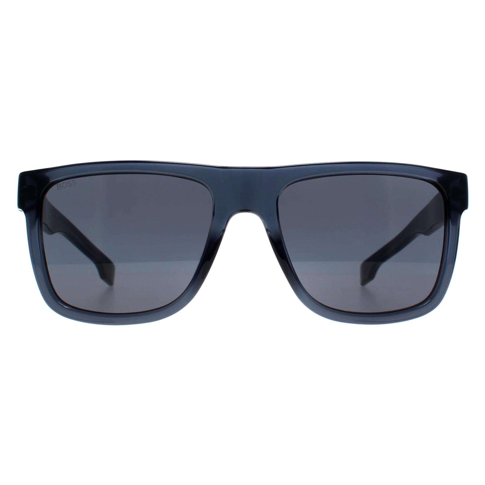Hugo Boss Men's  Rectangle  Blue Gray Boss 1647/S Sunglasses , BrandAlley