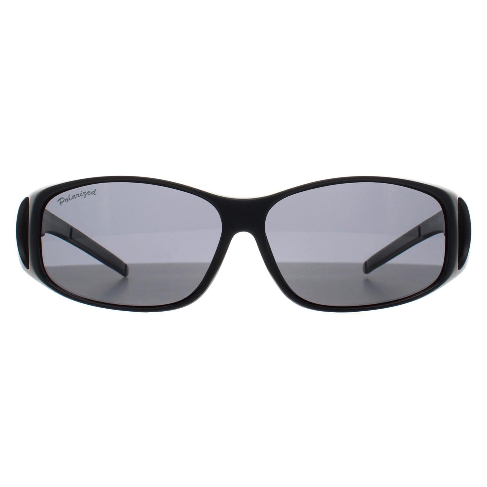 Montana Men's   Black Rectangle  Gray Polarised Mfo1 Fitover Sunglasses , BrandAlley