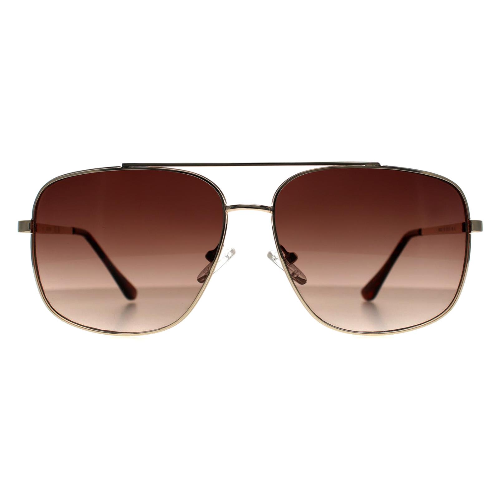 Guess Men's  Aviator  Gold Brown Gradient Gf0207 Sunglasses , BrandAlley