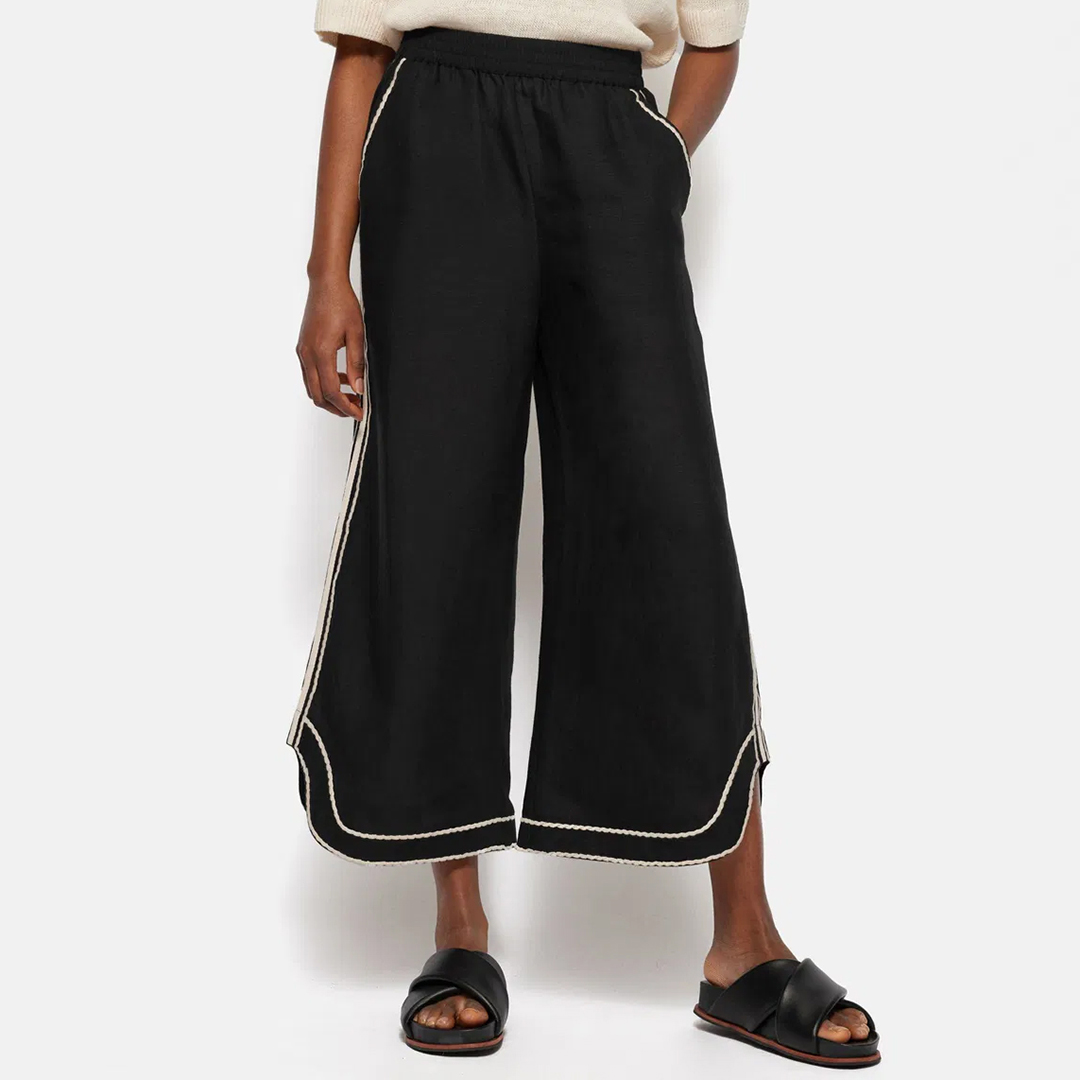 Stylish Review: Jigsaw Black Scalloped Embroidery Trousers Unveiled