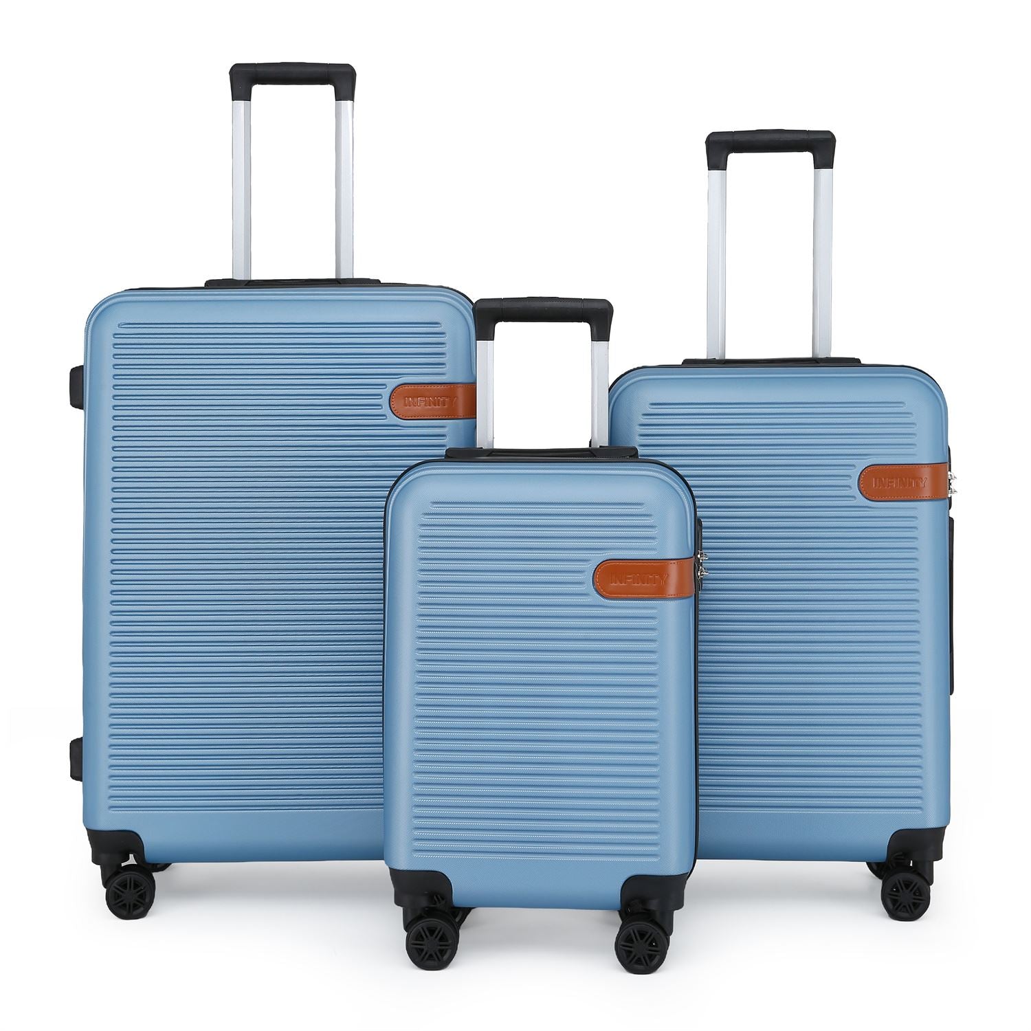 Infinity Luggage Men's   Blue Navy Hard Shell Dual 4 Wheel Suitcase in Size S, BrandAlley