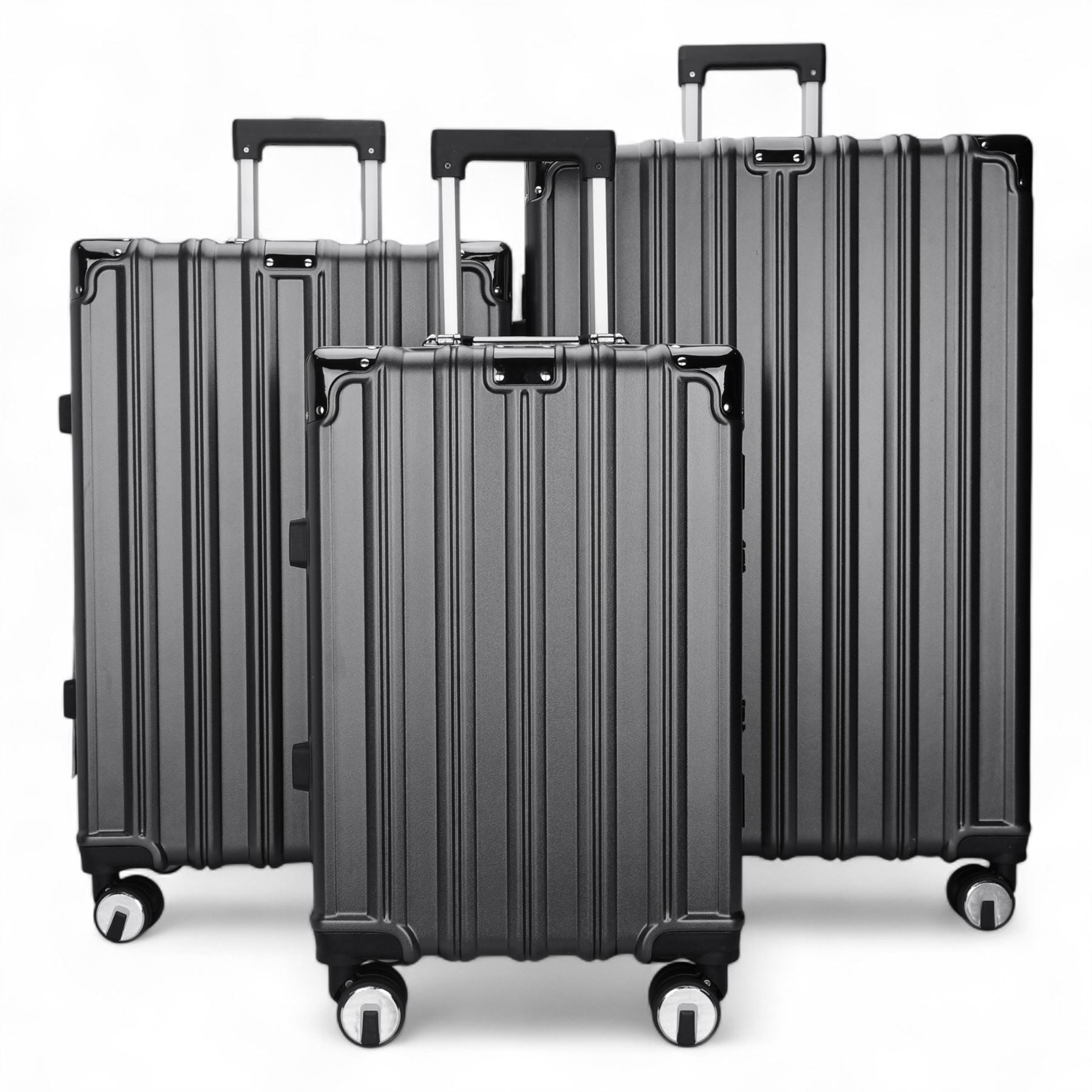 Infinity Luggage Men's  Charcoal Hard Shell Robust TSA Suitcases in Size L, BrandAlley