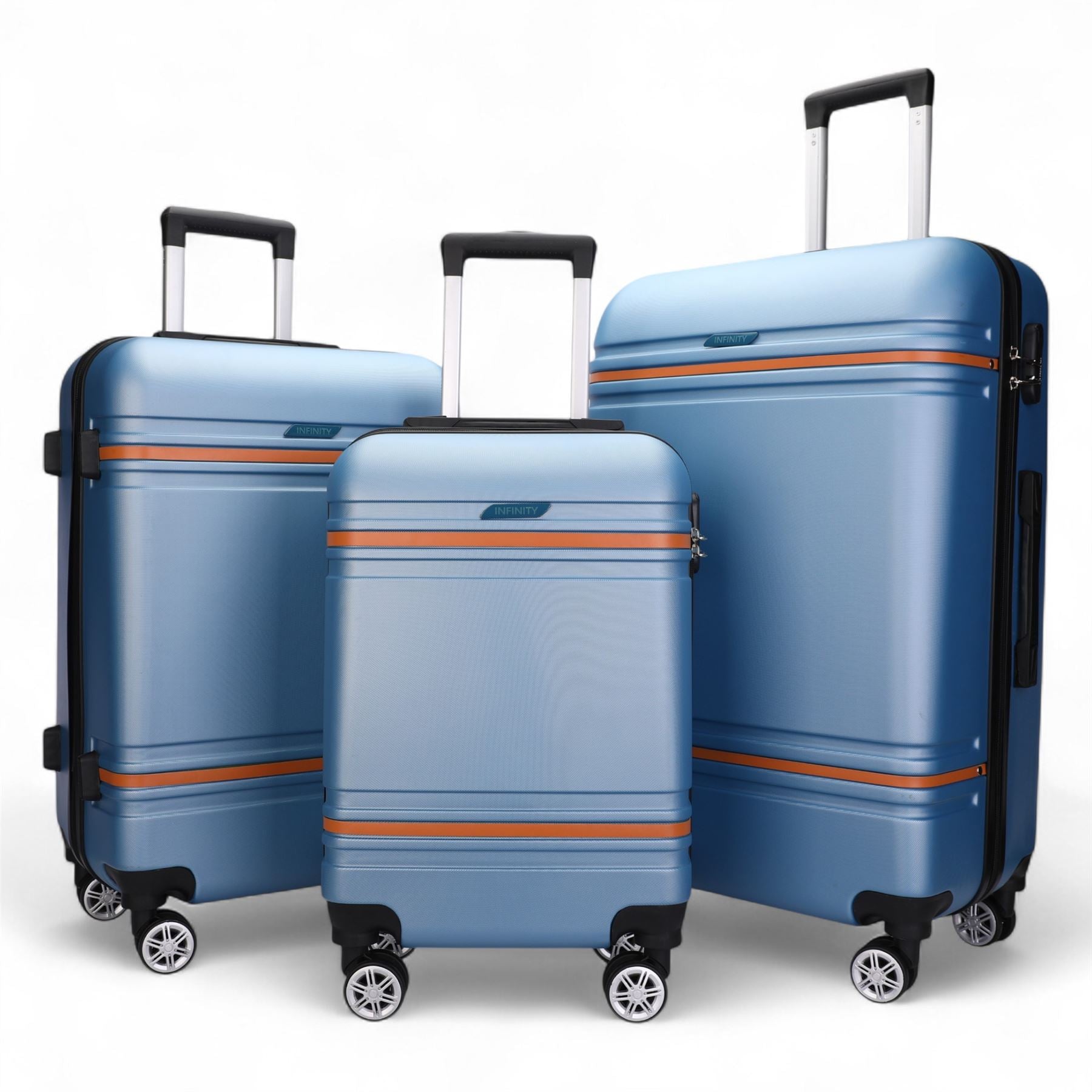 Infinity Luggage Men's  Navy Hard Shell Blue Modern Suitcase in Size M, BrandAlley