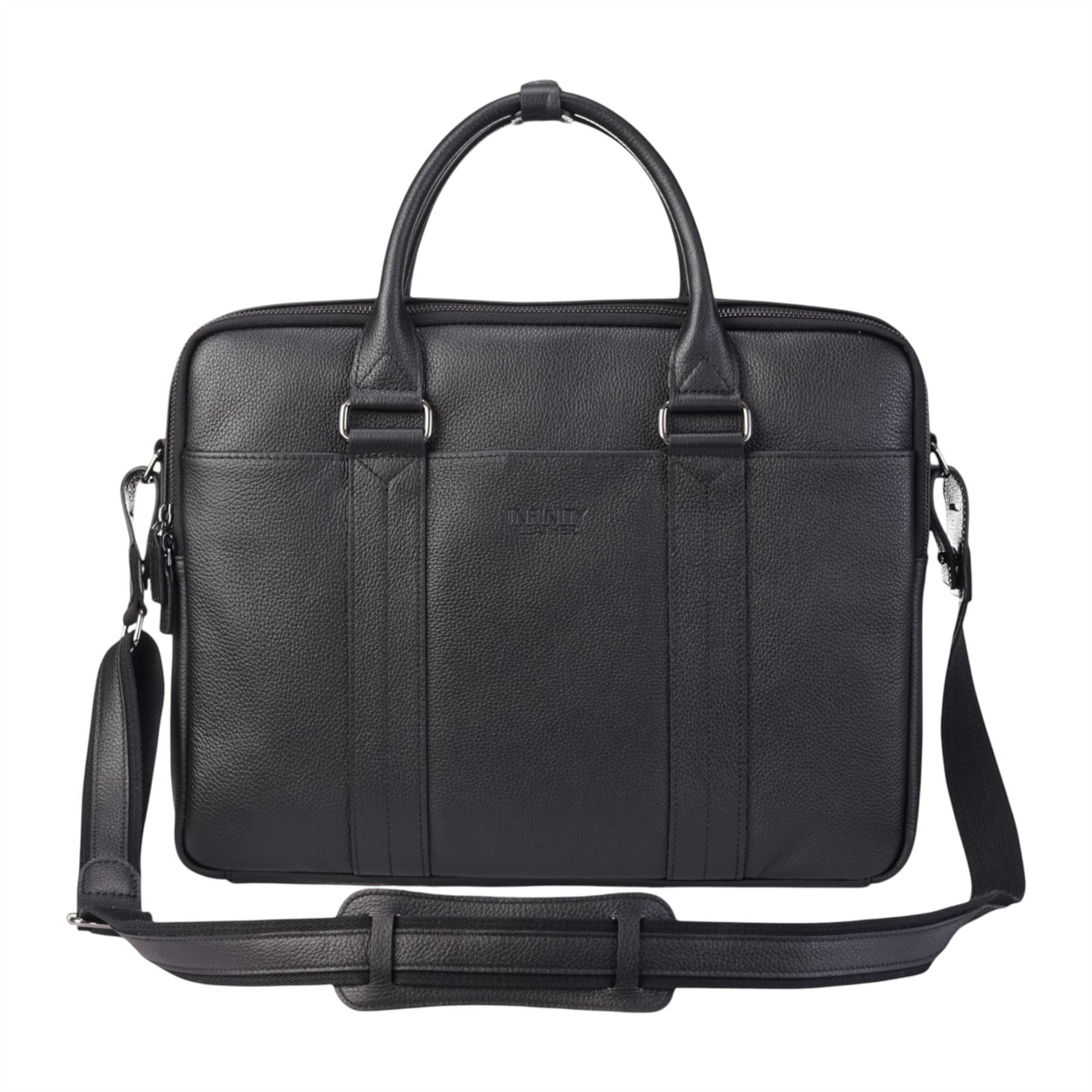 Infinity Leather Men's  Black Sutton Briefcase Travel Bag , BrandAlley