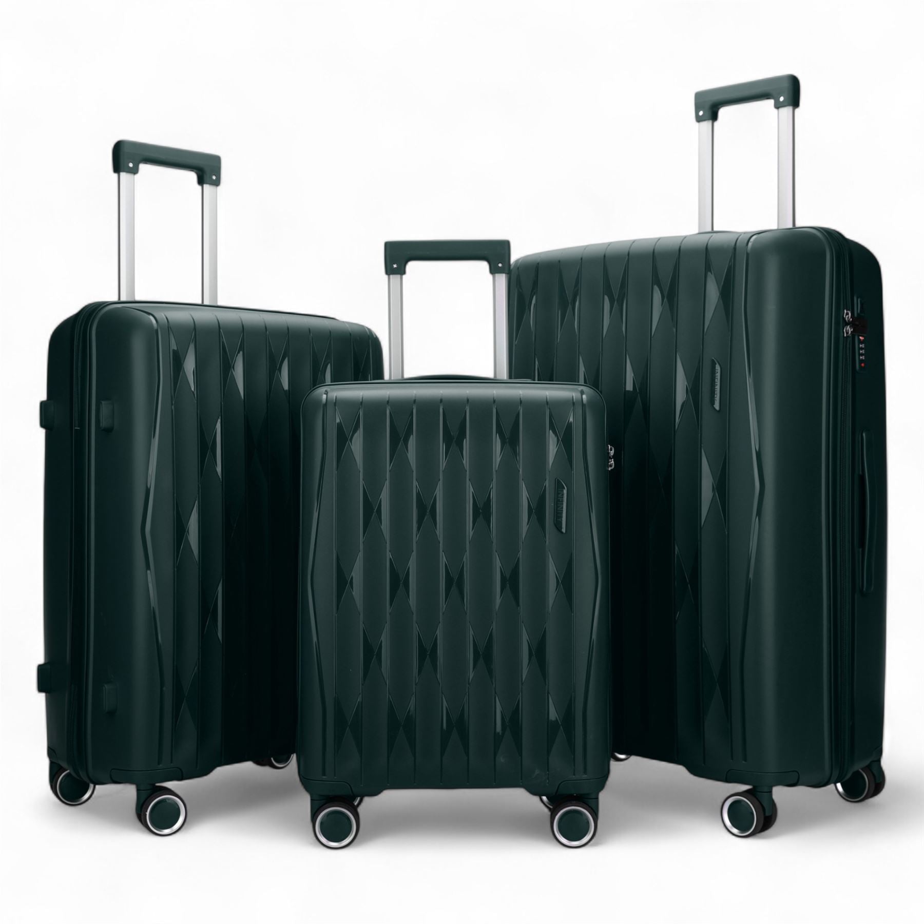 Infinity Luggage Men's   Green Hard Shell Suitcase Tsa Travel  , BrandAlley