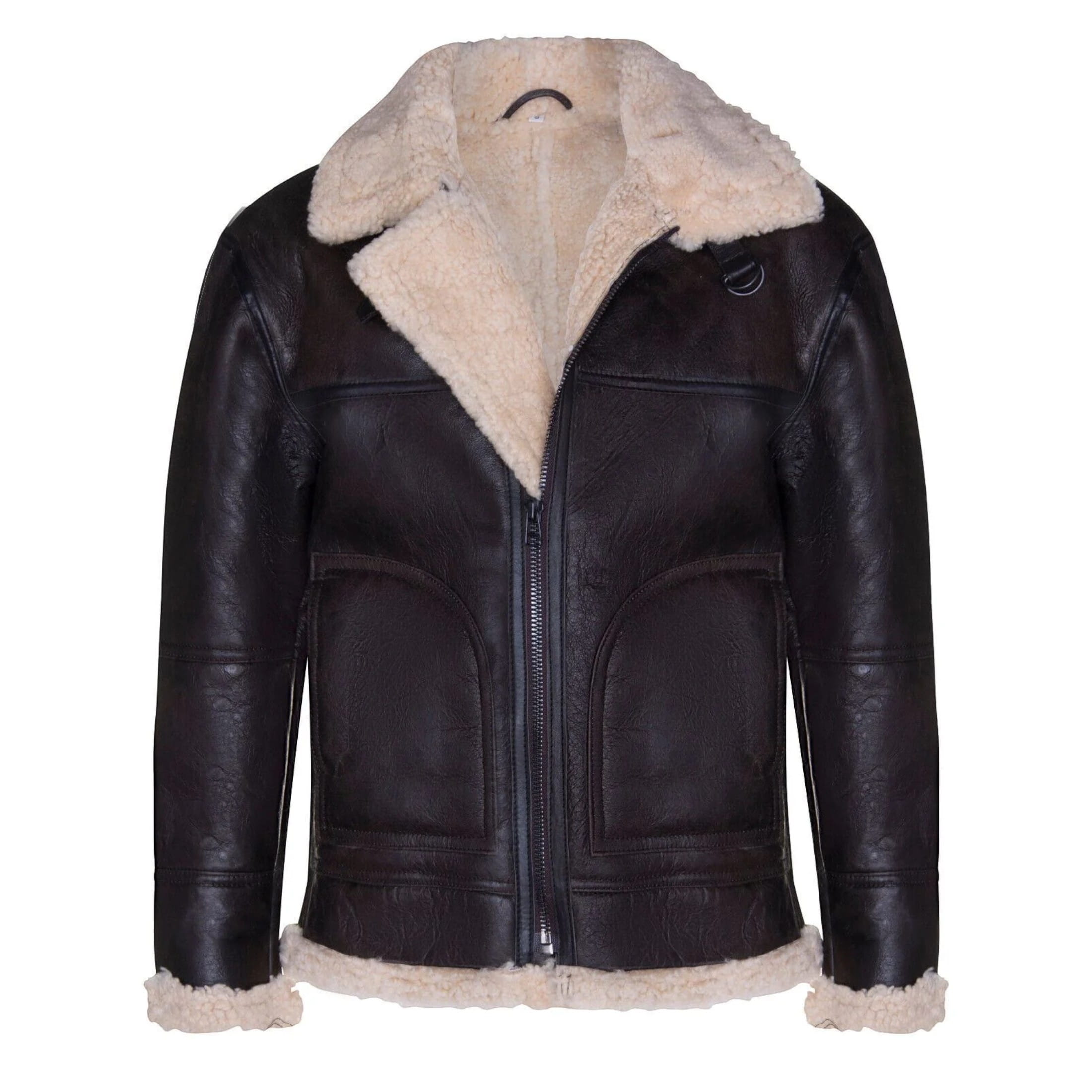 Infinity Leather Men's   Brown  B3 Shearling Sheepskin Aviator Jacket-Gloucester in Size 2XL, BrandAlley