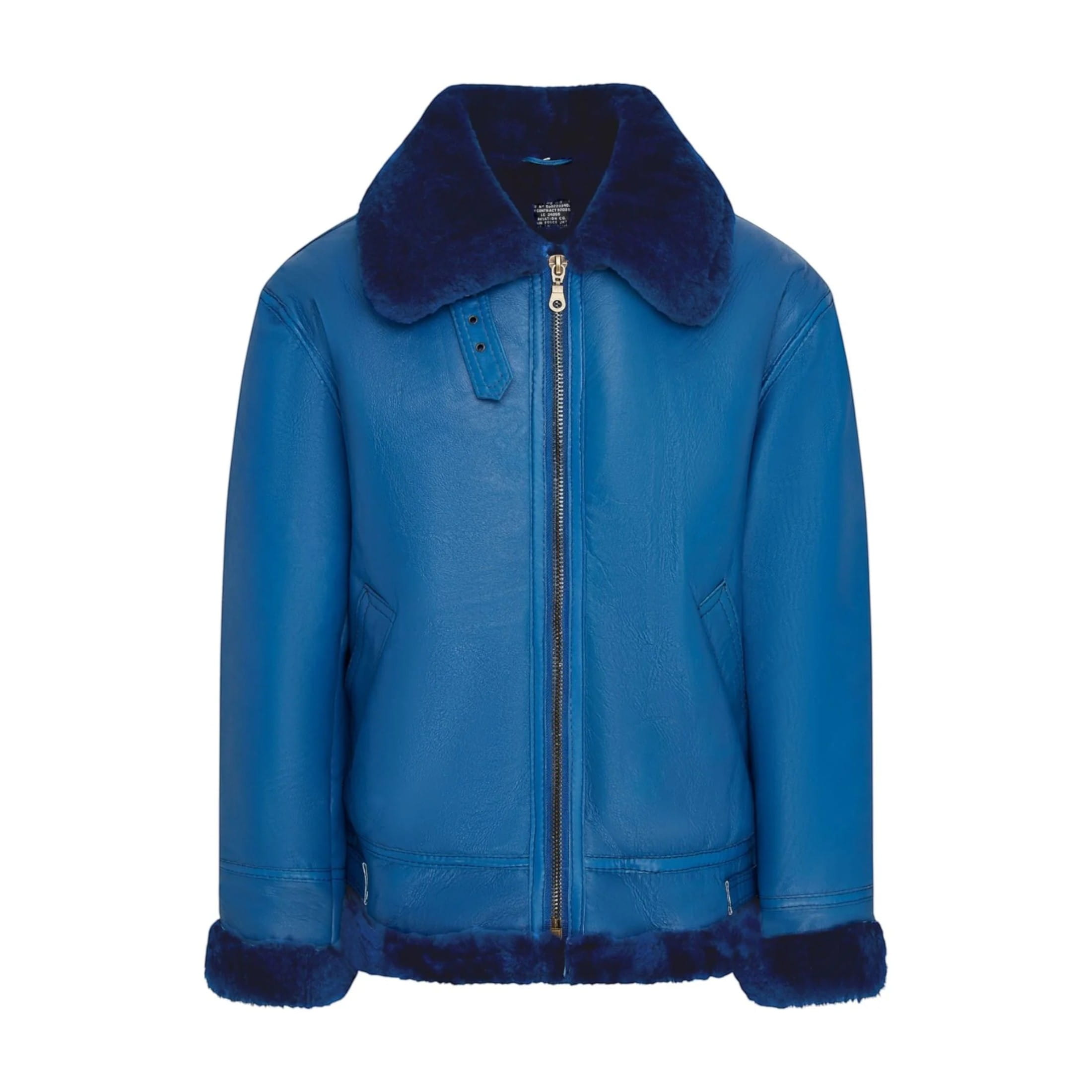 Infinity Leather Men's   Blue  B3 Bomber Raf Aviator Sheepskin Jacket -Wyndham in Size 2XL, BrandAlley
