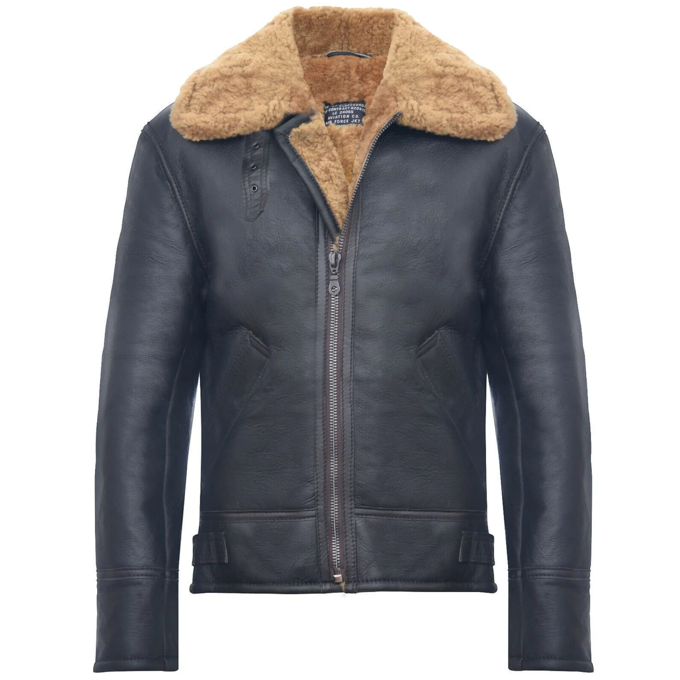 Infinity Leather Men's   Brown  B3 Ww2 Ginger Leather Sheepskin Aviator Flying Jacket-Charleston in Size 5XL, BrandAlley