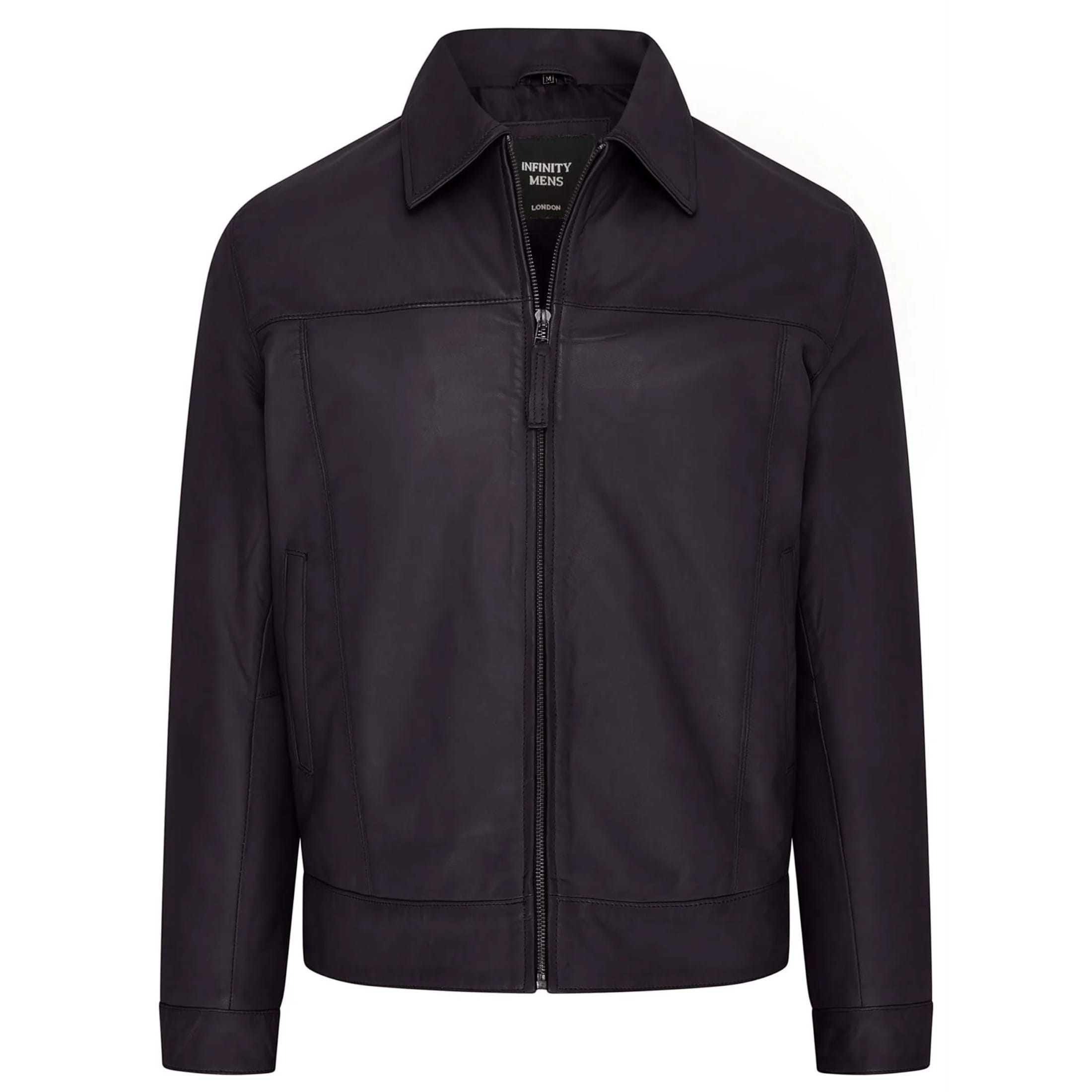 Infinity Leather Men's   Black  Retro 100% Nappa Leather Harington Biker Jacket in Size XS, BrandAlley