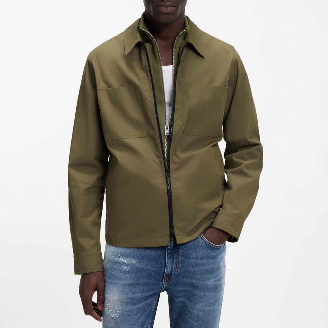 HUGO Men's   Green Khaki Evalom Jacket in Size S, BrandAlley