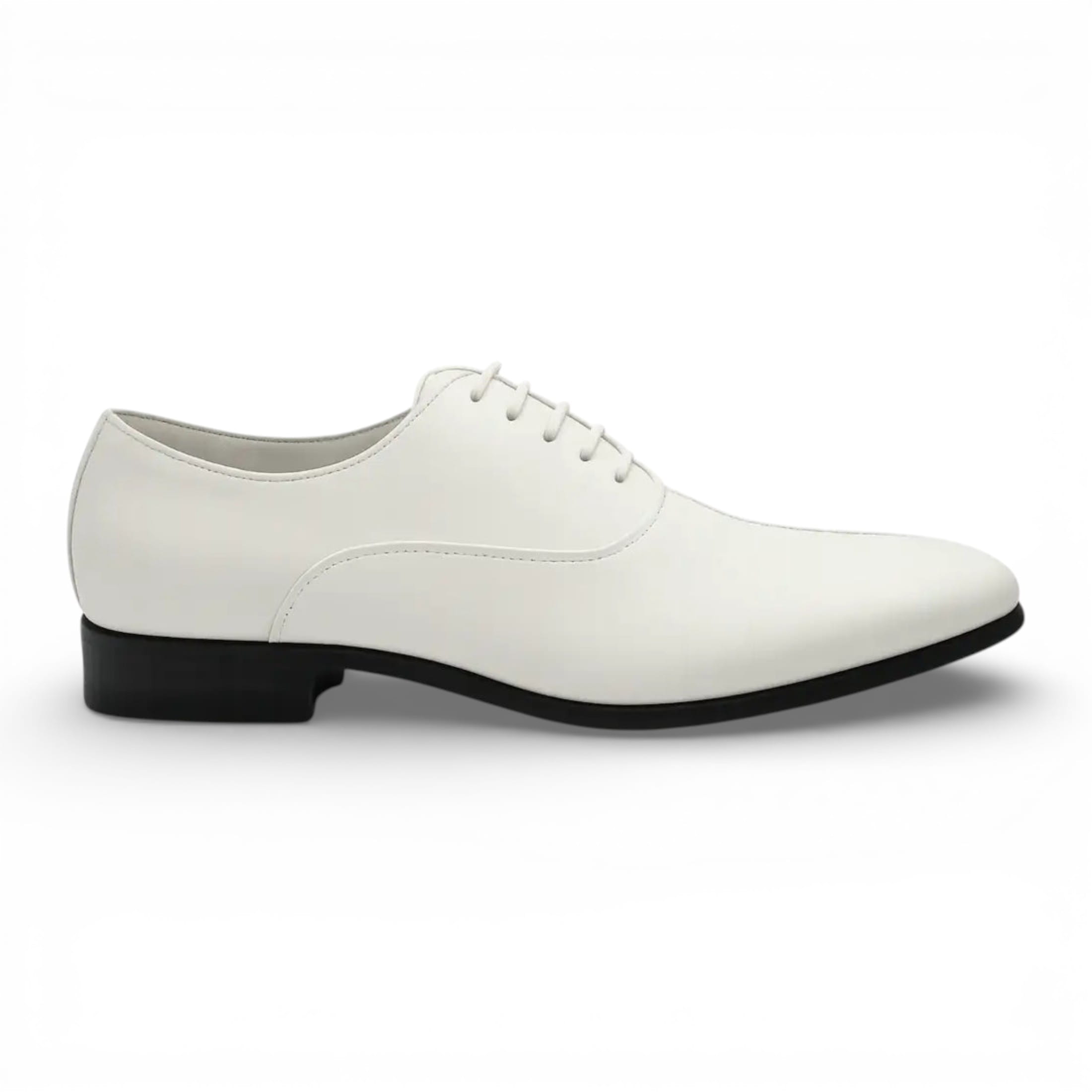 Infinity Leather Men's   Formal White Patent PU Leather Oxford Dress Brogue Shoes in Size 42, BrandAlley