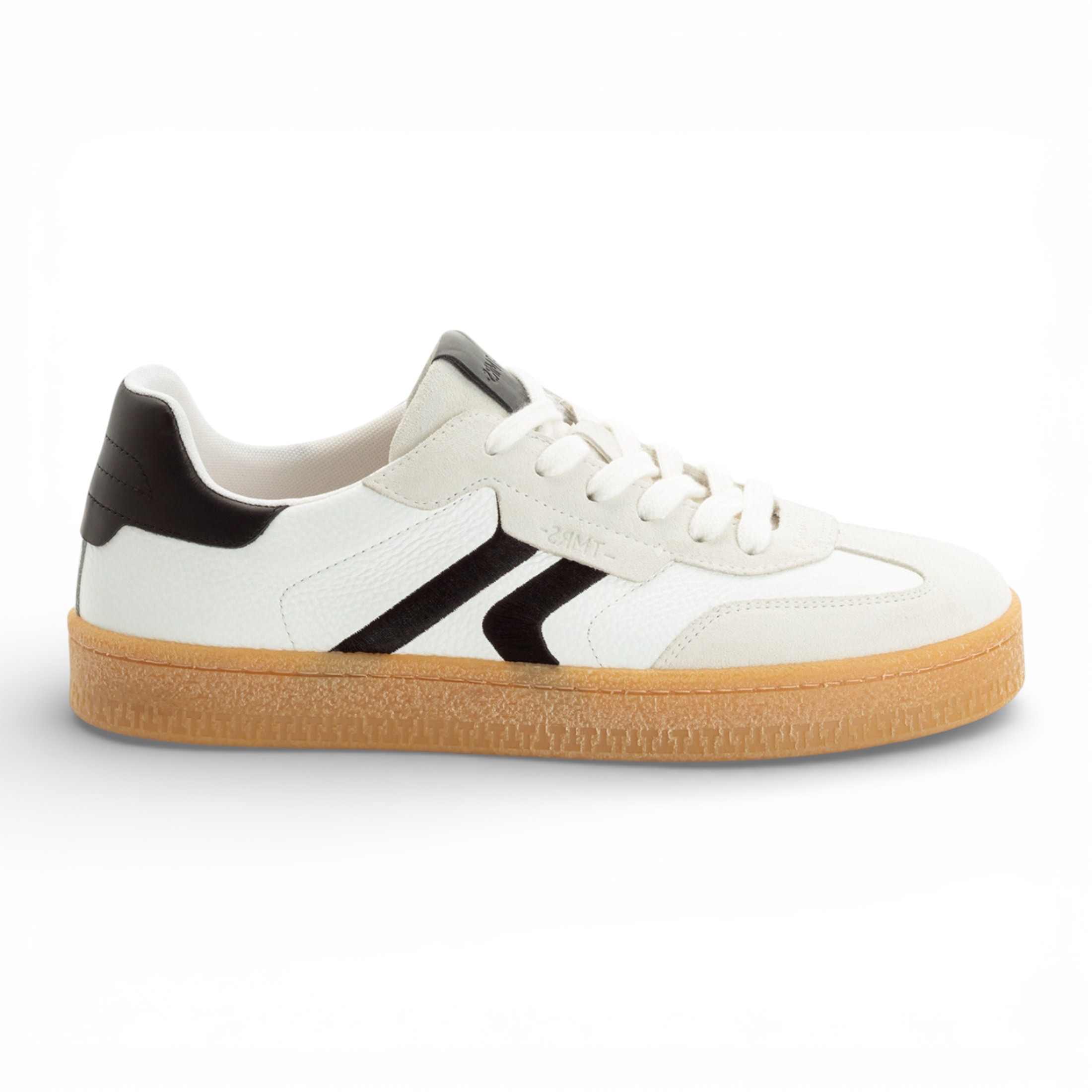 Tamaris Men's   White  Leather Black Stripe Trainer Sneaker Shoes in Size 41, BrandAlley