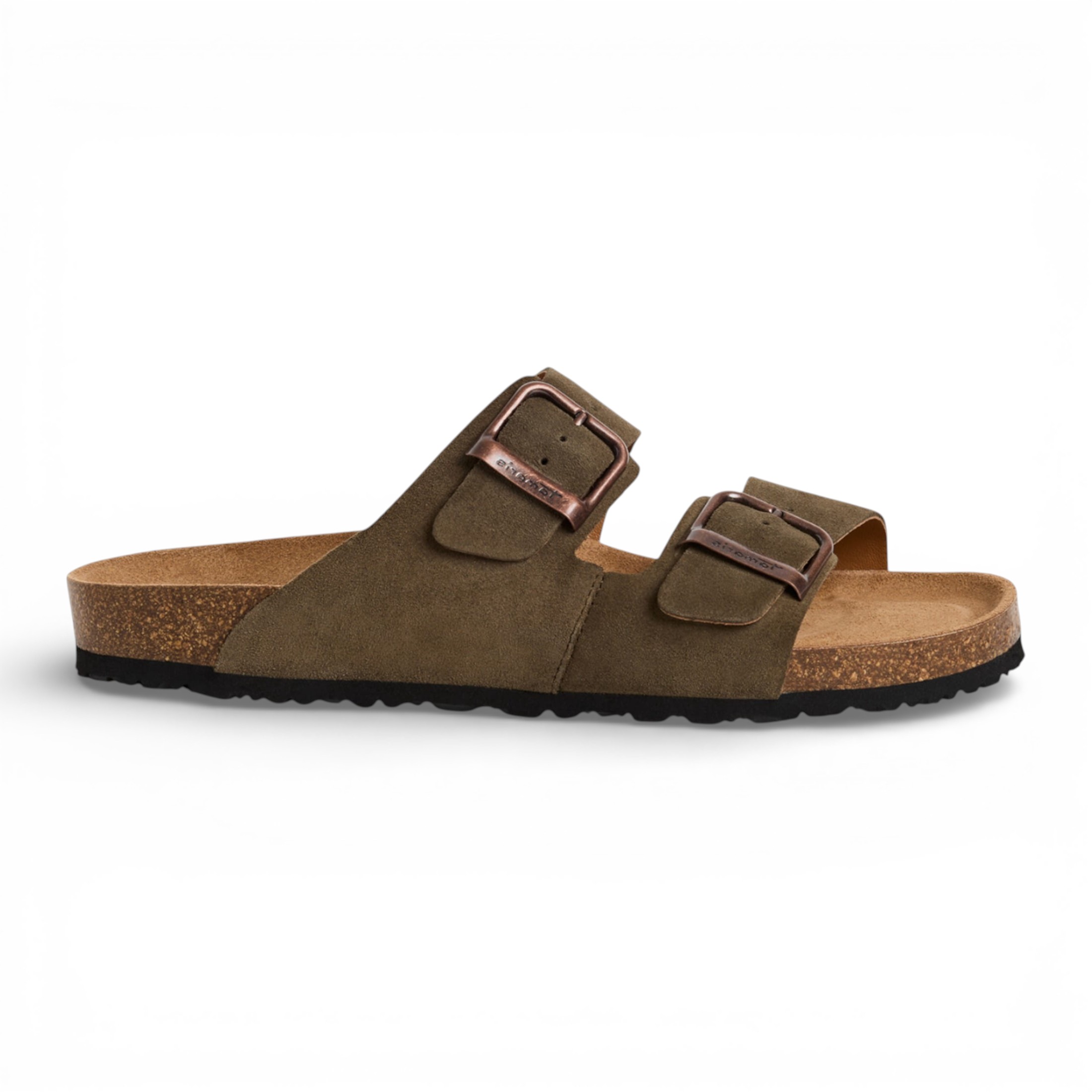 Tamaris Men's   Green  Olive Leather Slip-On Footbed Slipper Sandals in Size 40, BrandAlley