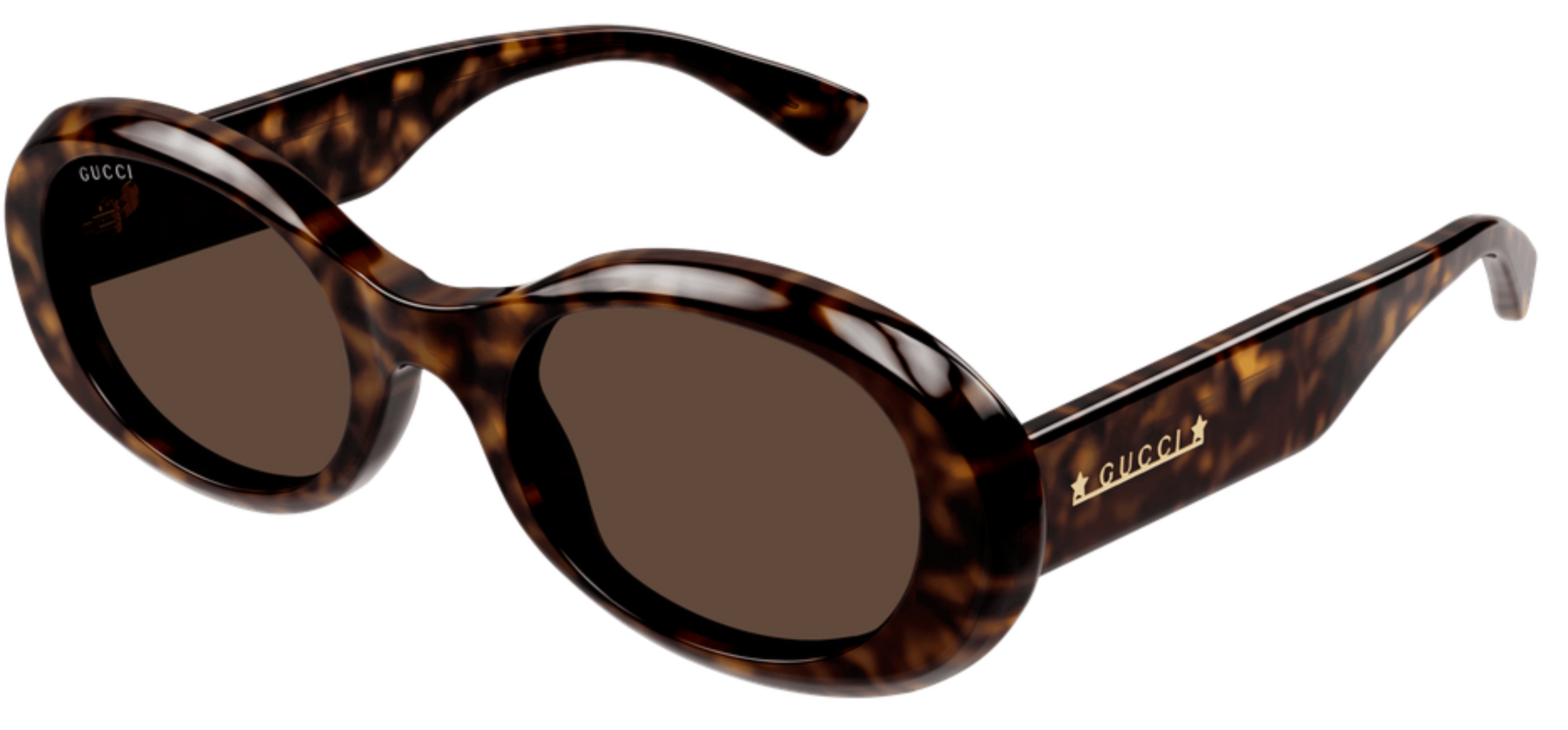 Gucci Women's   Brown Tortoise Oval Bold Sunglasses 52Mm in Size 22, BrandAlley