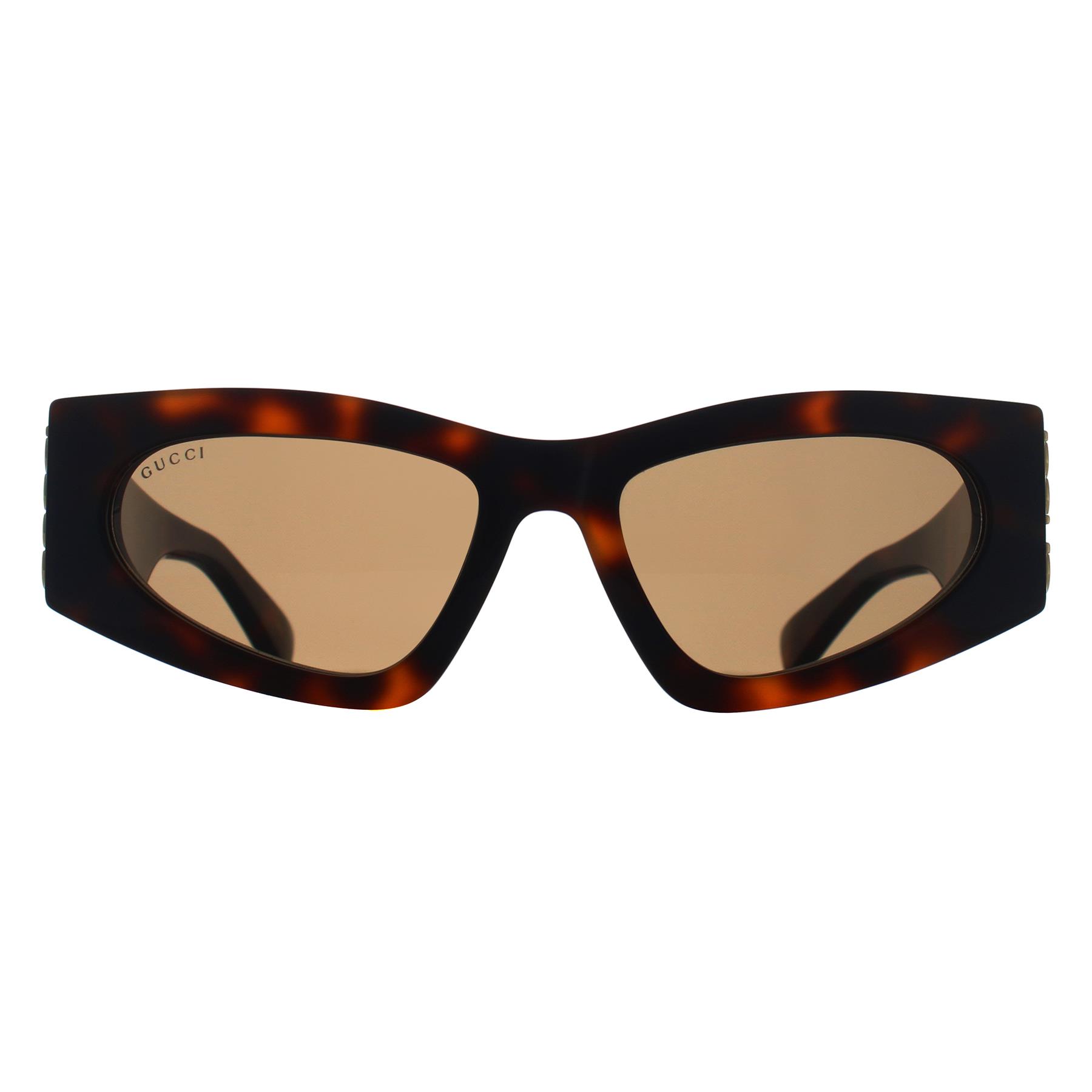 Gucci Women's   Shiny Dark Havana Cat Eye Sunglasses 51mm in Size 24, BrandAlley