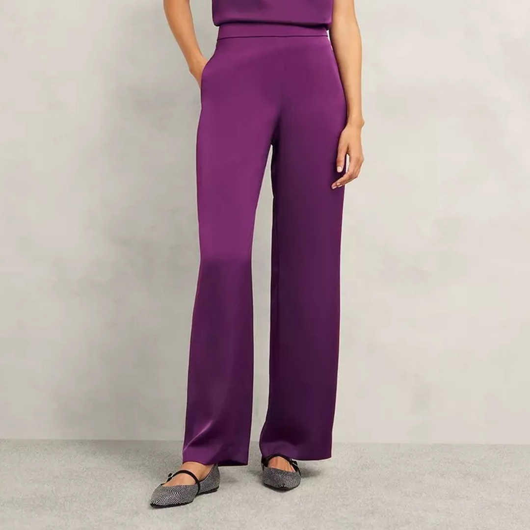 Hobbs London Women's   Purple Judith Trouser in Size 14, BrandAlley