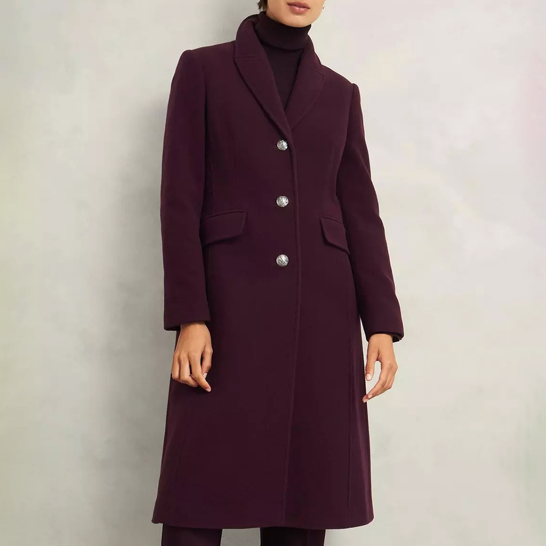Hobbs London Women's  Purple Edwina Coat in Size 6, BrandAlley