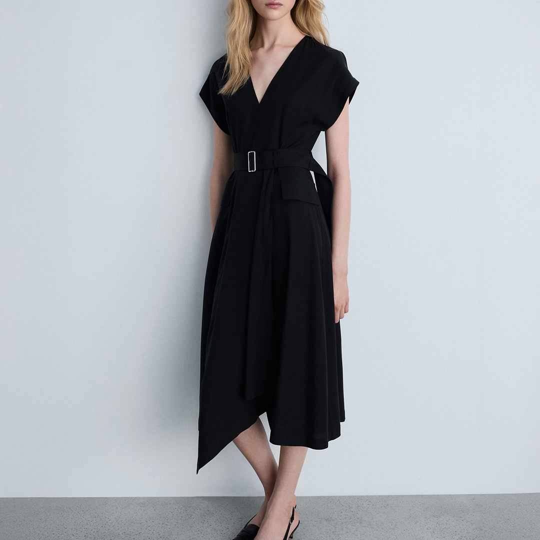 Mango Women's   Black Bassett Midi Dress in Size XS, BrandAlley