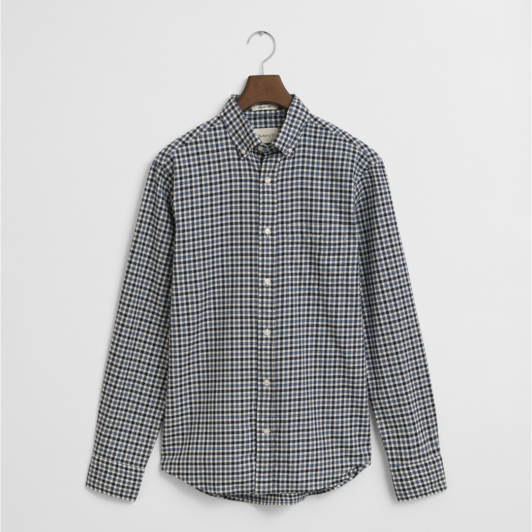Gant Men's   Blue Gingham Twill Shirt in Size S, BrandAlley