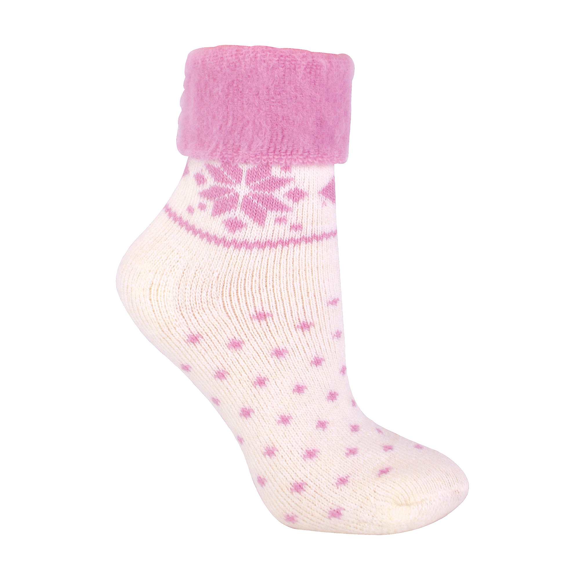 Sock Snob Women's   Cream 1 Pack Soft Warm Wool Bed Socks With Fairisle Design in Size 4/8, BrandAlley