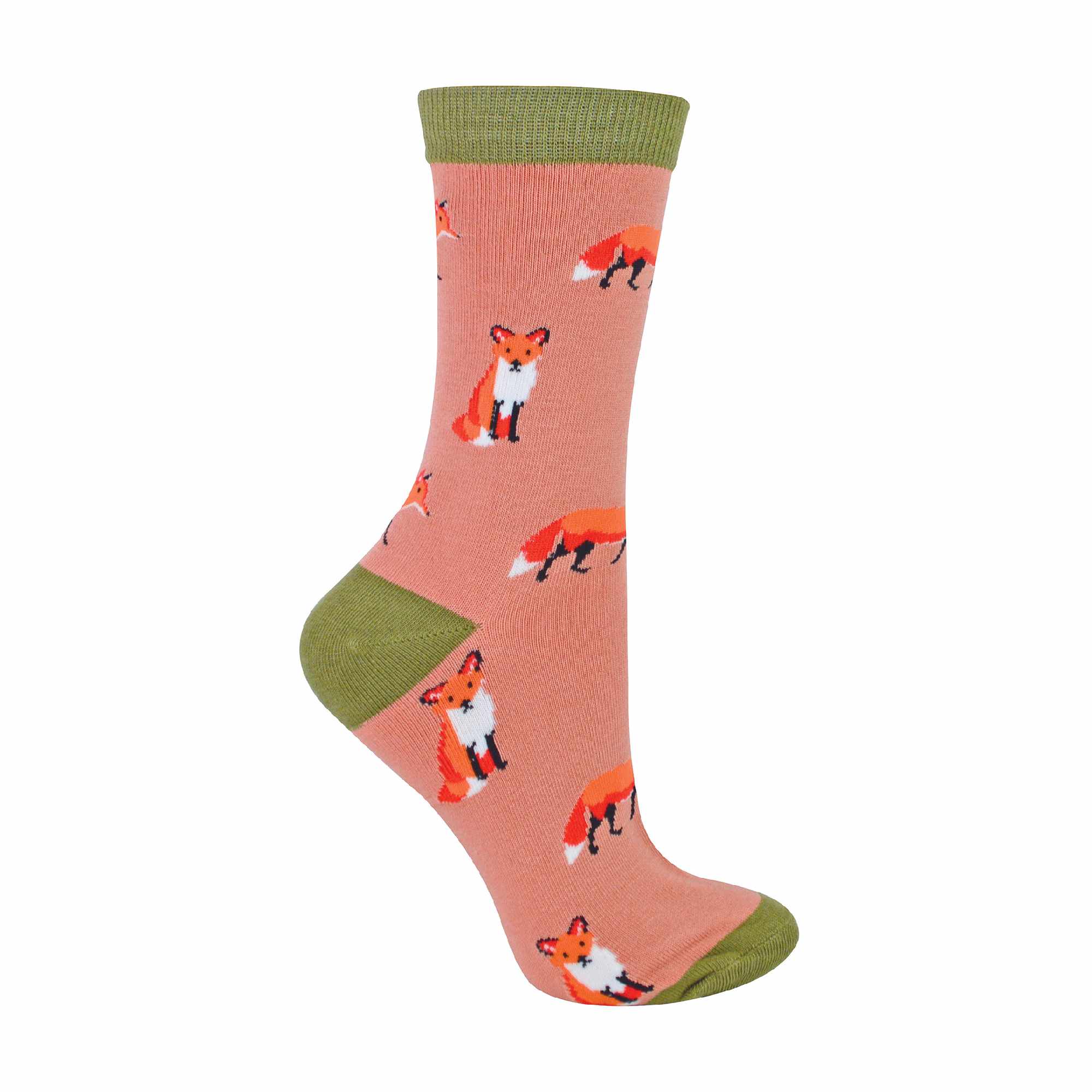 Miss Sparrow Women's   Pink Fox (Pink) 1 Pack Novelty Animal Patterned Bamboo Socks in Size 4-7, BrandAlley