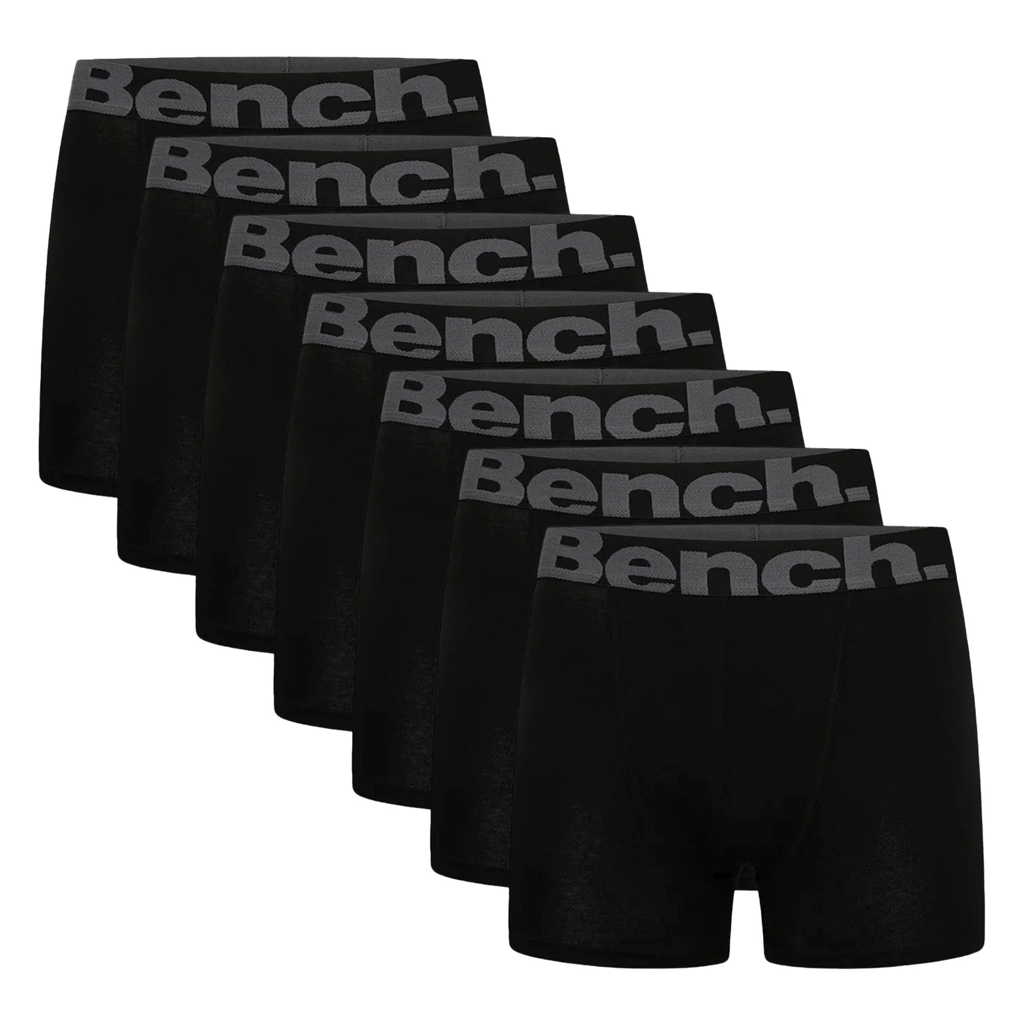 Bench Men's  Black 7 Pack  Cotton Boxers Underwear - Suttonia Collection in Size XXL, BrandAlley