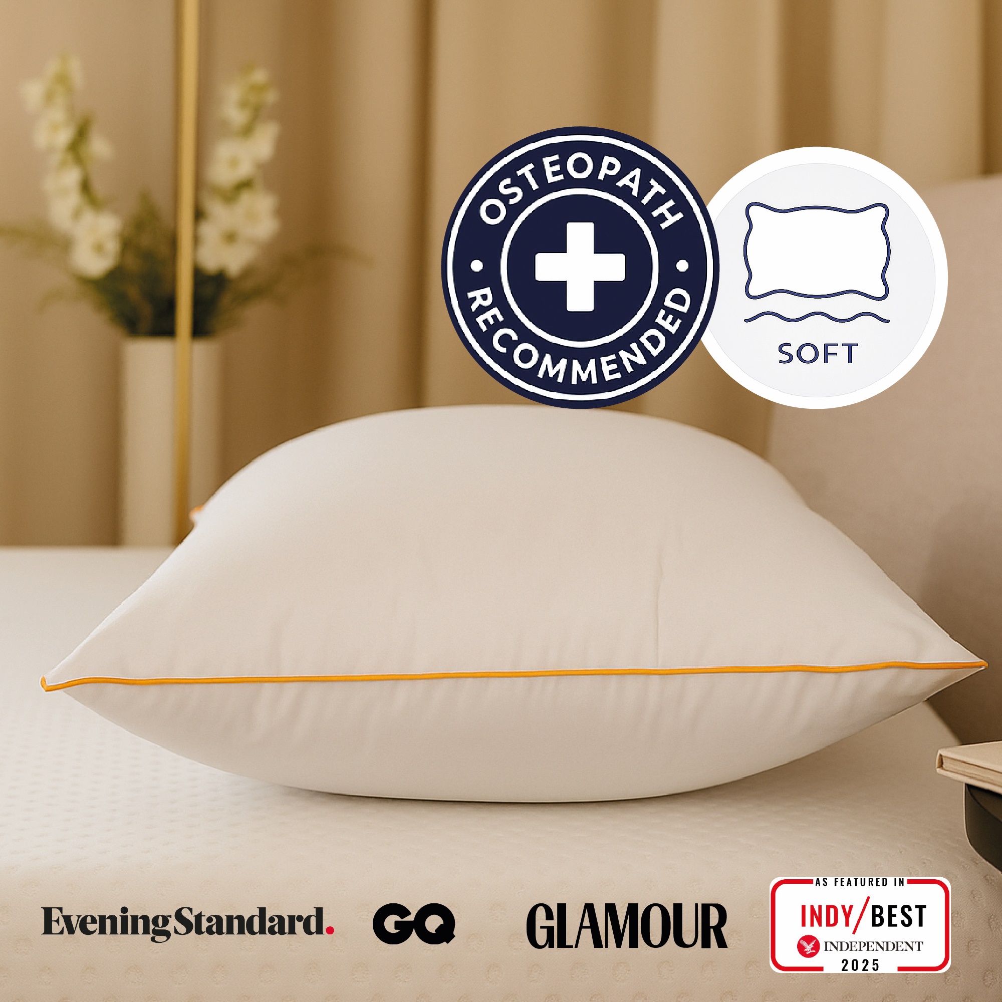 Brightr Sleep    White Nox Vegan Down Alternative Pillow in Size 1, BrandAlley