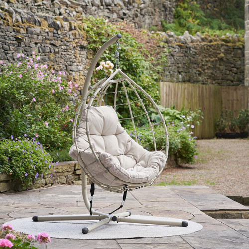 Pacific   Lyon Cream Outdoor Single Hanging Chair for Garden in Size Single, BrandAlley