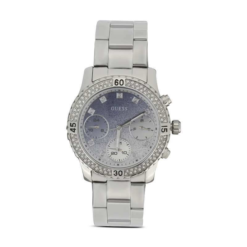 Guess Women's   Black Confetti Crystal Glitter Dial Watch W0774l6 , BrandAlley