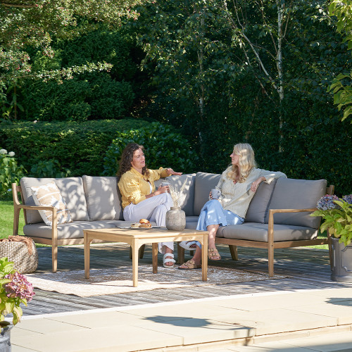 Pacific    Grey Malta 5 Seater Acacia Wood Outdoor Corner Seating Set in Size Large, BrandAlley