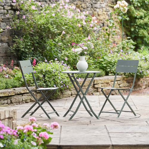 Pacific    Green Rennes Sage Metal Outdoor Garden Bistro Set For 2 in Size Small, BrandAlley