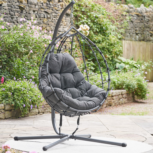 Pacific    Grey Lyon Dark Outdoor Single Hanging Chair For Garden in Size Single, BrandAlley