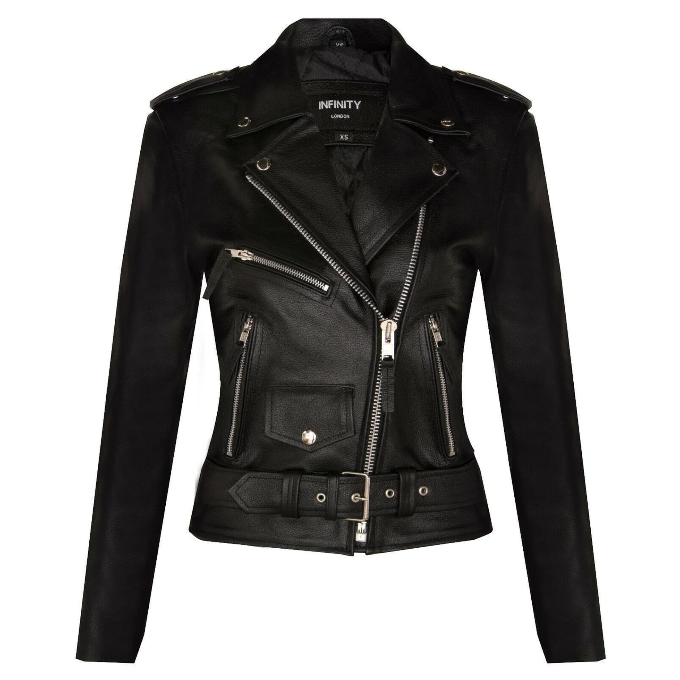 Infinity Leather Men's   Black Cowhide Brando Leather Biker Jacket-Murcia in Size XS, BrandAlley