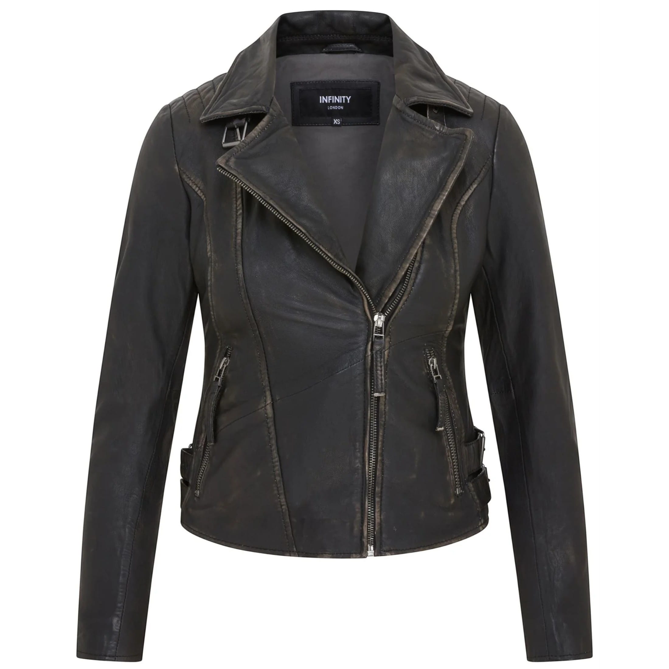 Infinity Leather Men's   Black Quilted Leather Brando Classic Biker Jacket in Size 2XL, BrandAlley