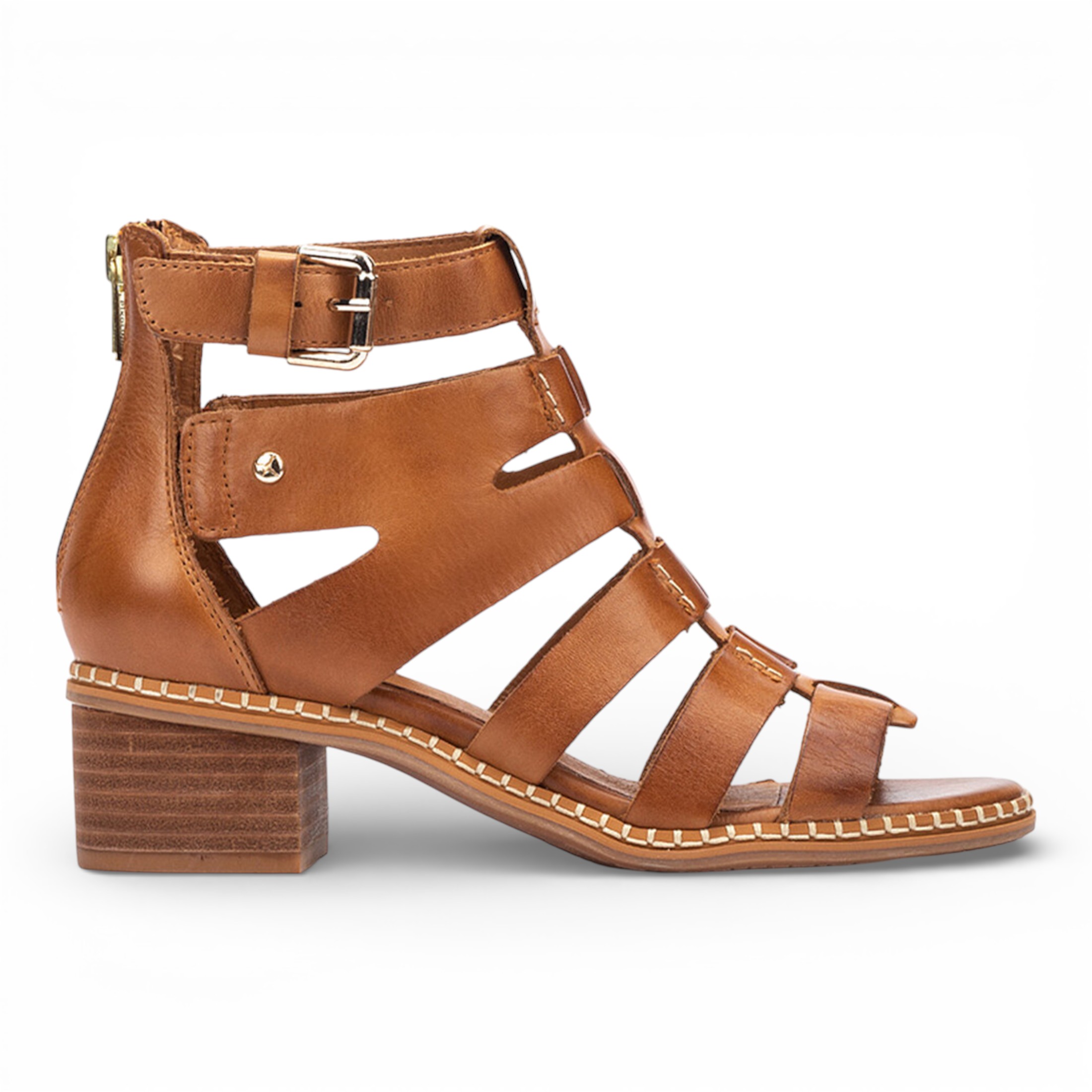 Pikolinos Women's   Brown Leather Block-Heel Gladiator Sandals - Blanes in Size 36, BrandAlley