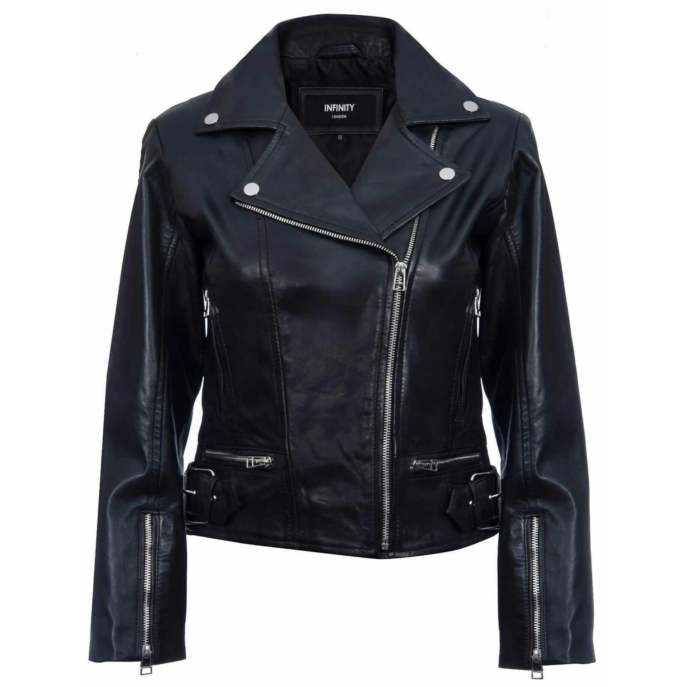 Infinity Leather Men's   Black  Leather Biker Jacket-Stockholm in Size 4XL, BrandAlley