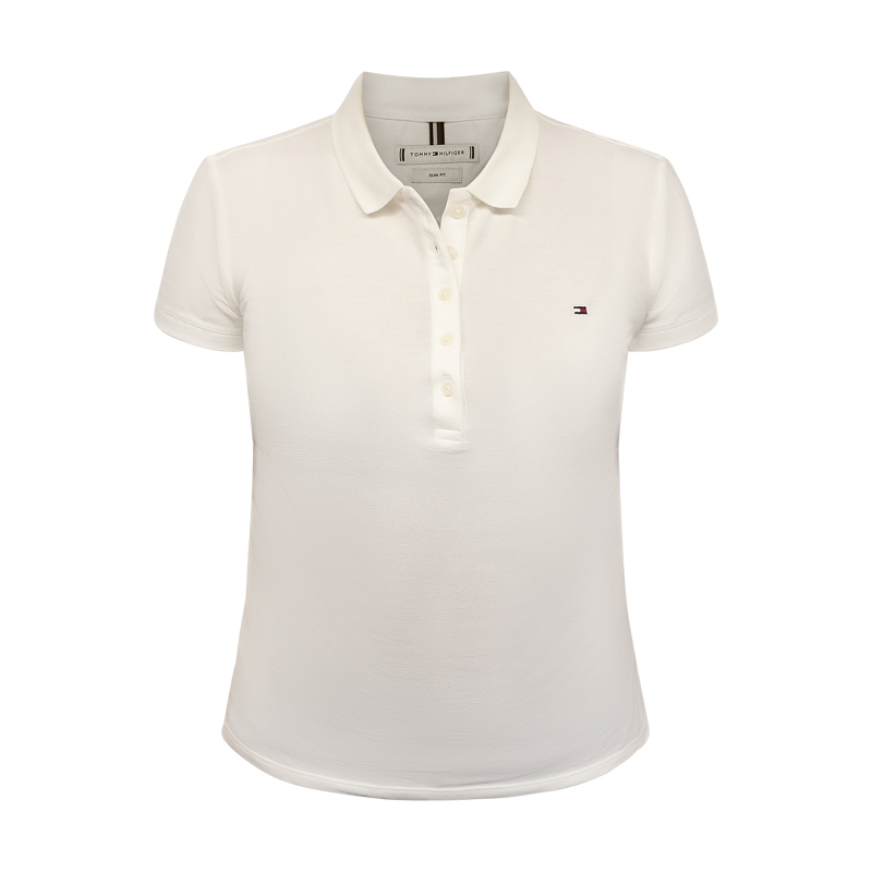 Tommy Hilfiger Women's   White Heritage Short Sleeve Slim Polo in Size S, BrandAlley