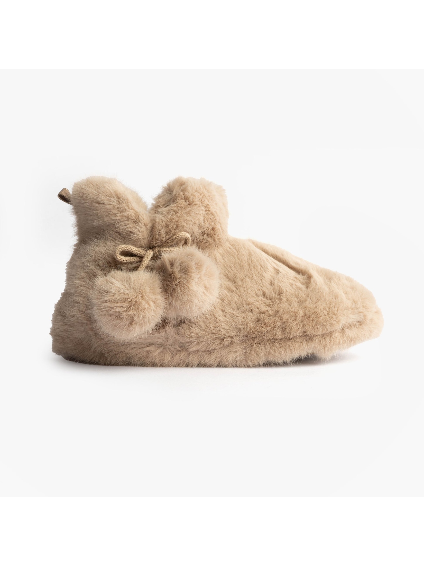 totes-toasties Women's   Beige Light Brown Faux Fur Ankle Slippers in Size 3/4, BrandAlley