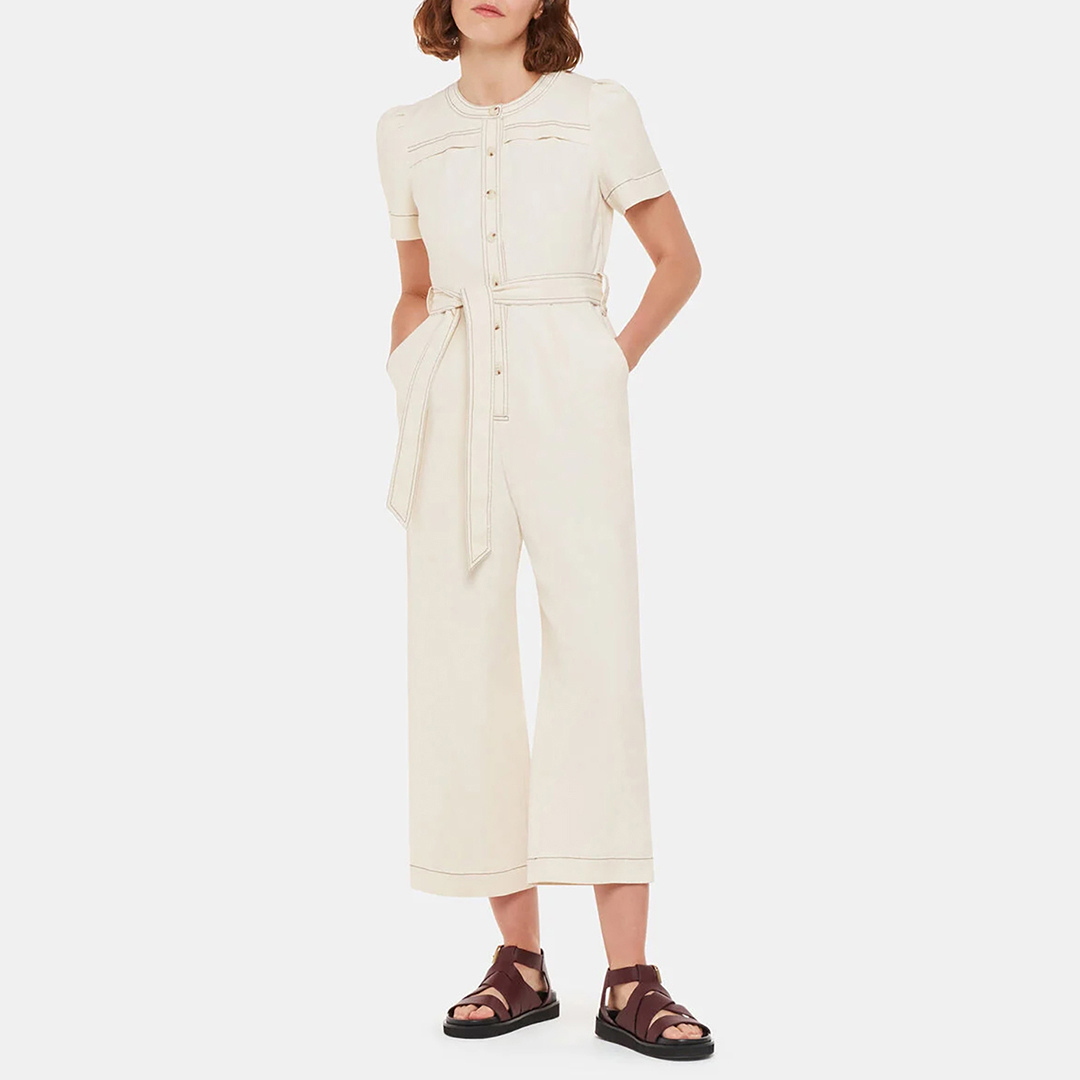 WHISTLES Women's  Ivory Alana Denim Jumpsuit in Size 8, BrandAlley
