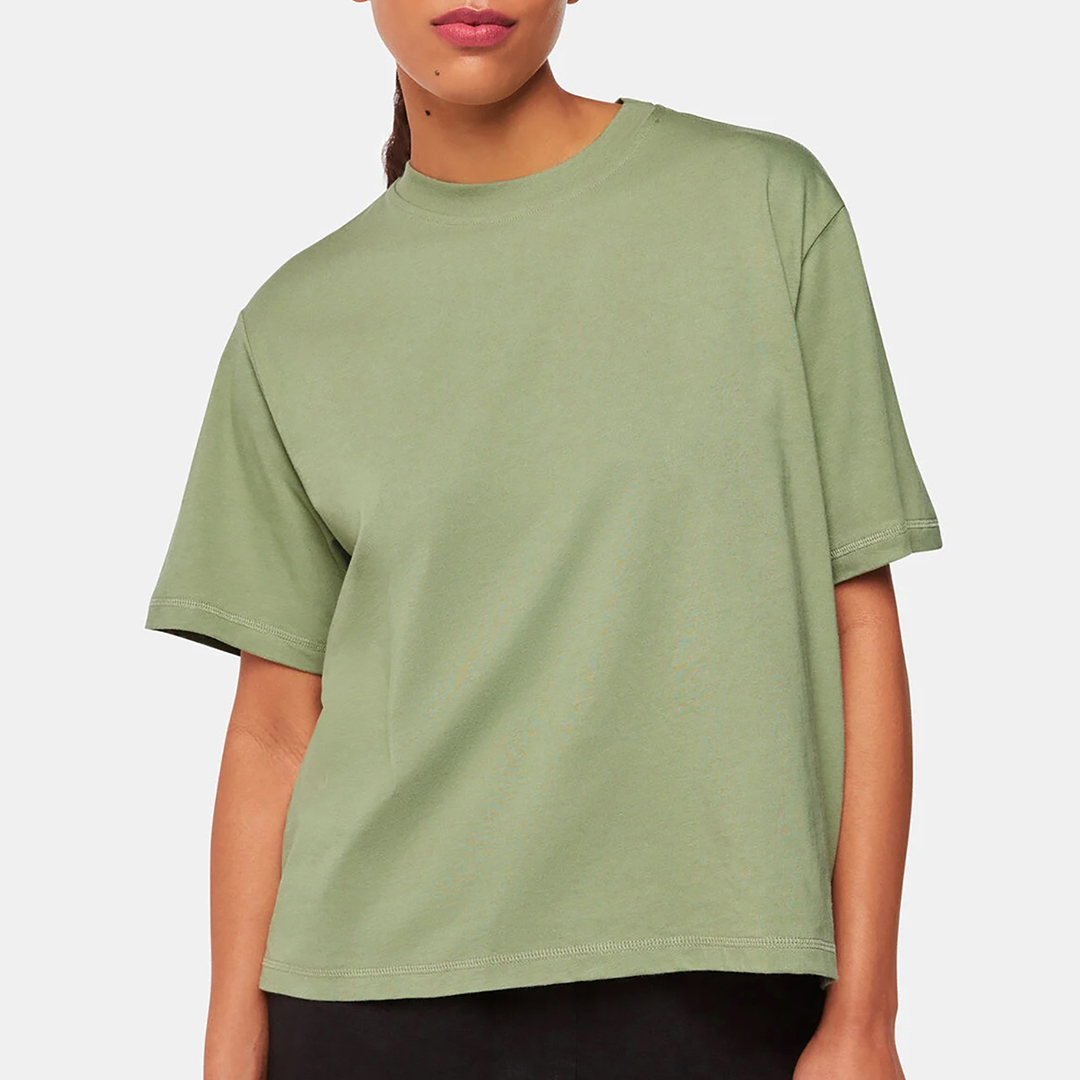 WHISTLES Women's   Green Khaki Relaxed Tee in Size XS, BrandAlley