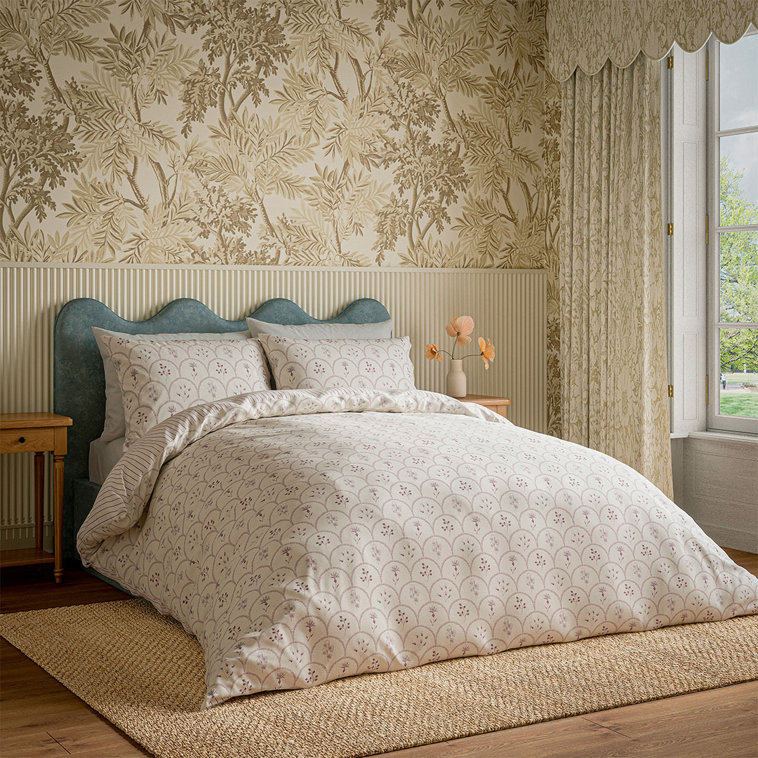 Sanderson   Summer Scallop Single Duvet Cover Set Lavender in Size Single, BrandAlley