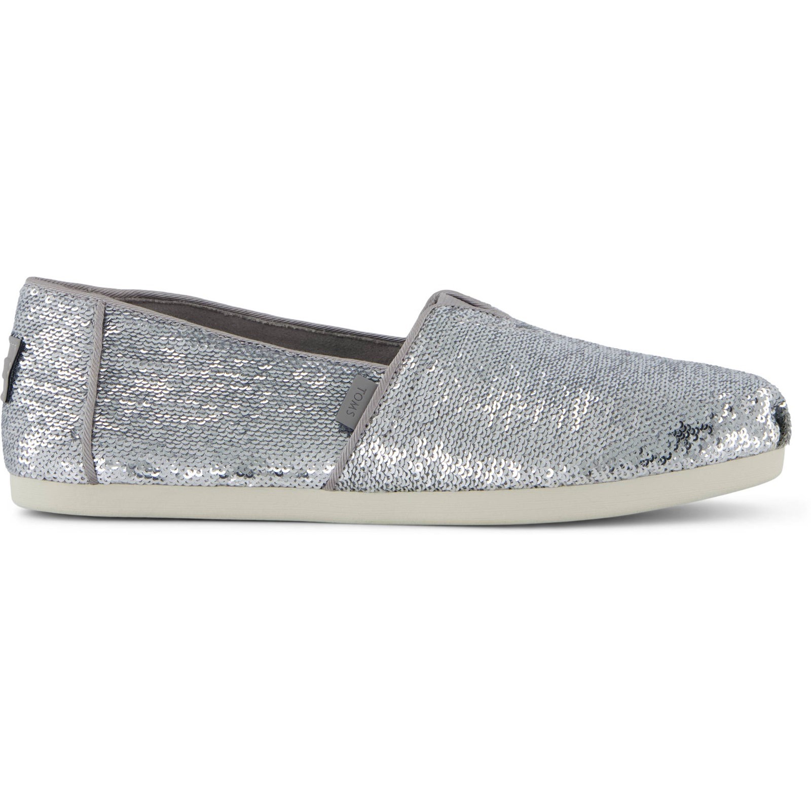 Toms Women's   Silver Alpargata Sequins Slip On in Size 6, BrandAlley
