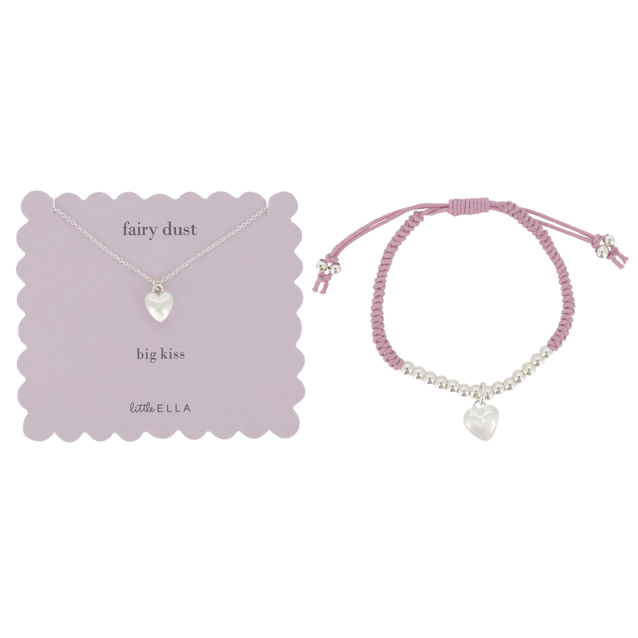 Estella Bartlett Women's  Fairy Dust Heart Necklace and Bracelet , BrandAlley