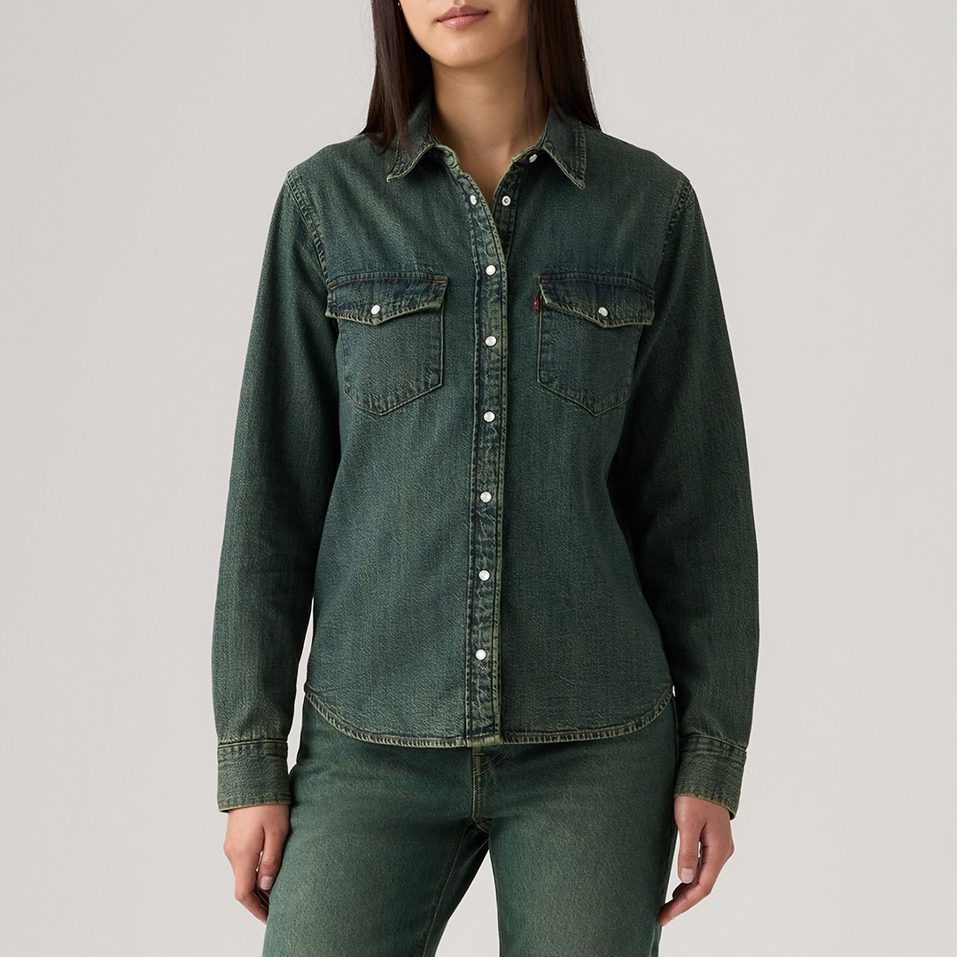 Levi's Women's   Blue Iconic Western Shirt in Size XS, BrandAlley