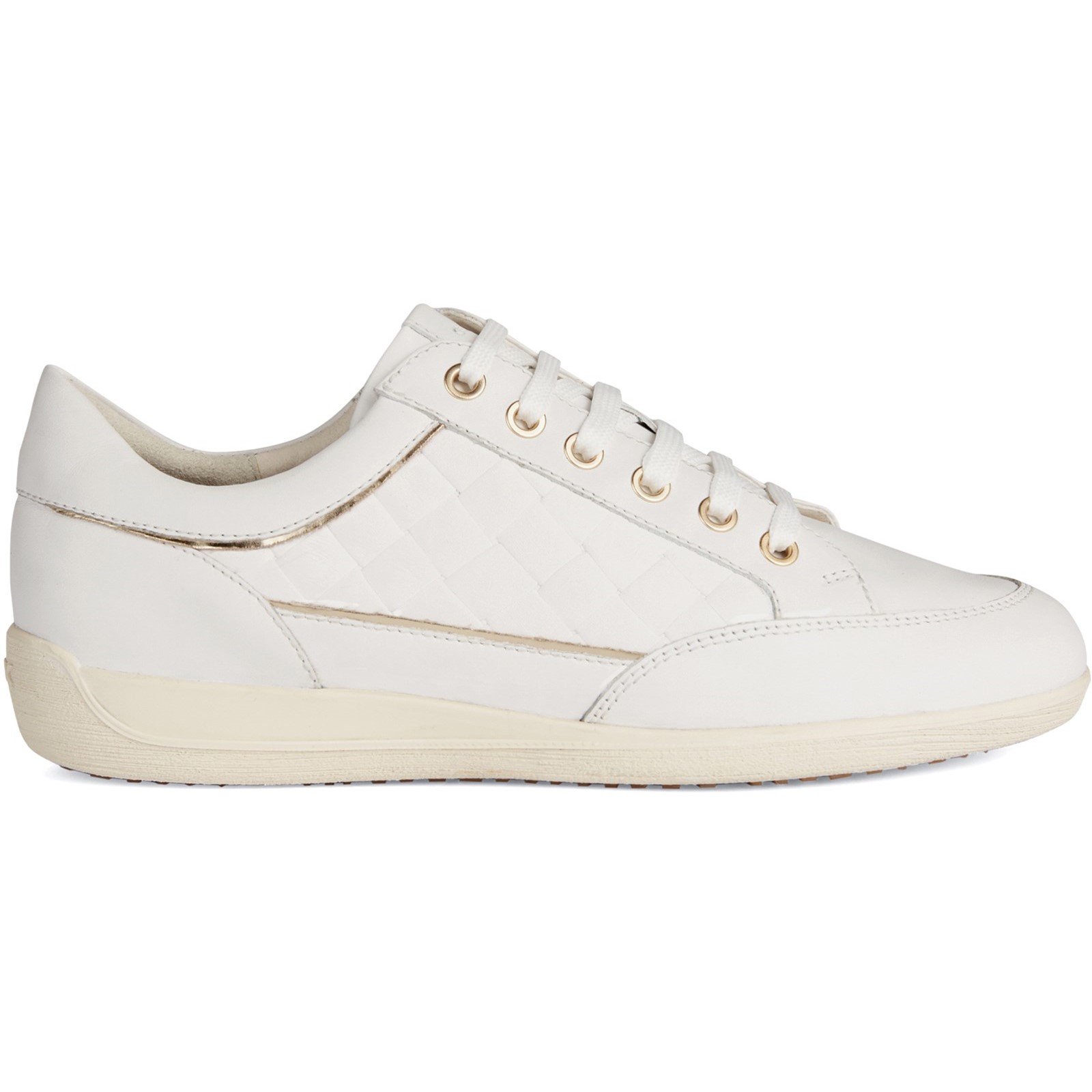 Geox Women's  D Myria A White Sneakers in Size 7.5, BrandAlley