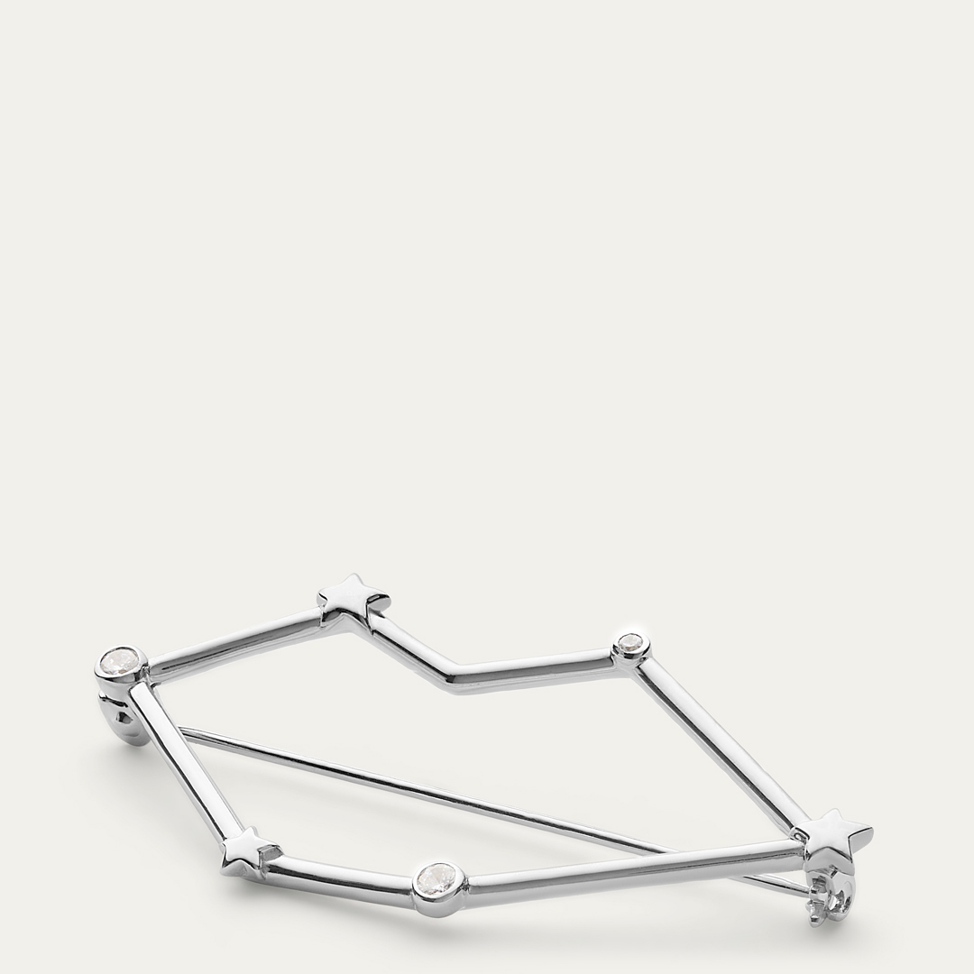 Lulu Guinness Women's   Silver Sterling Lip Constellation Brooch in Size 5.34, BrandAlley
