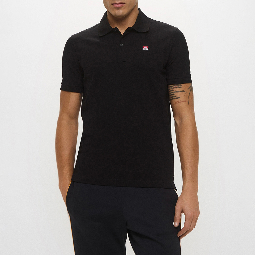 Diesel Men's   Black T-Smith Cotton Polo Shirt in Size XXL, BrandAlley