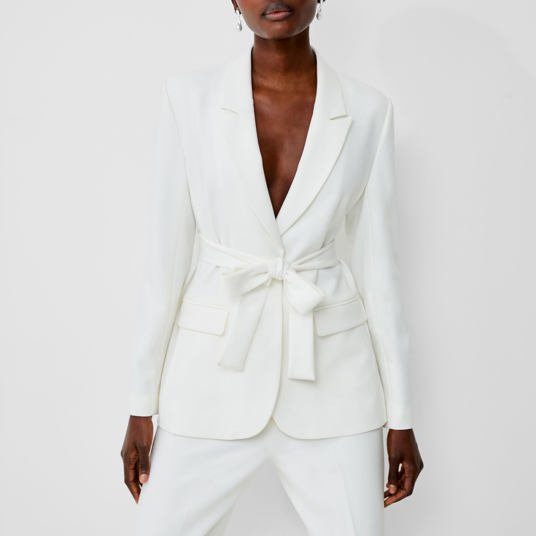 Stylish Review: French Connection Summer White Belted Blazer Size 6